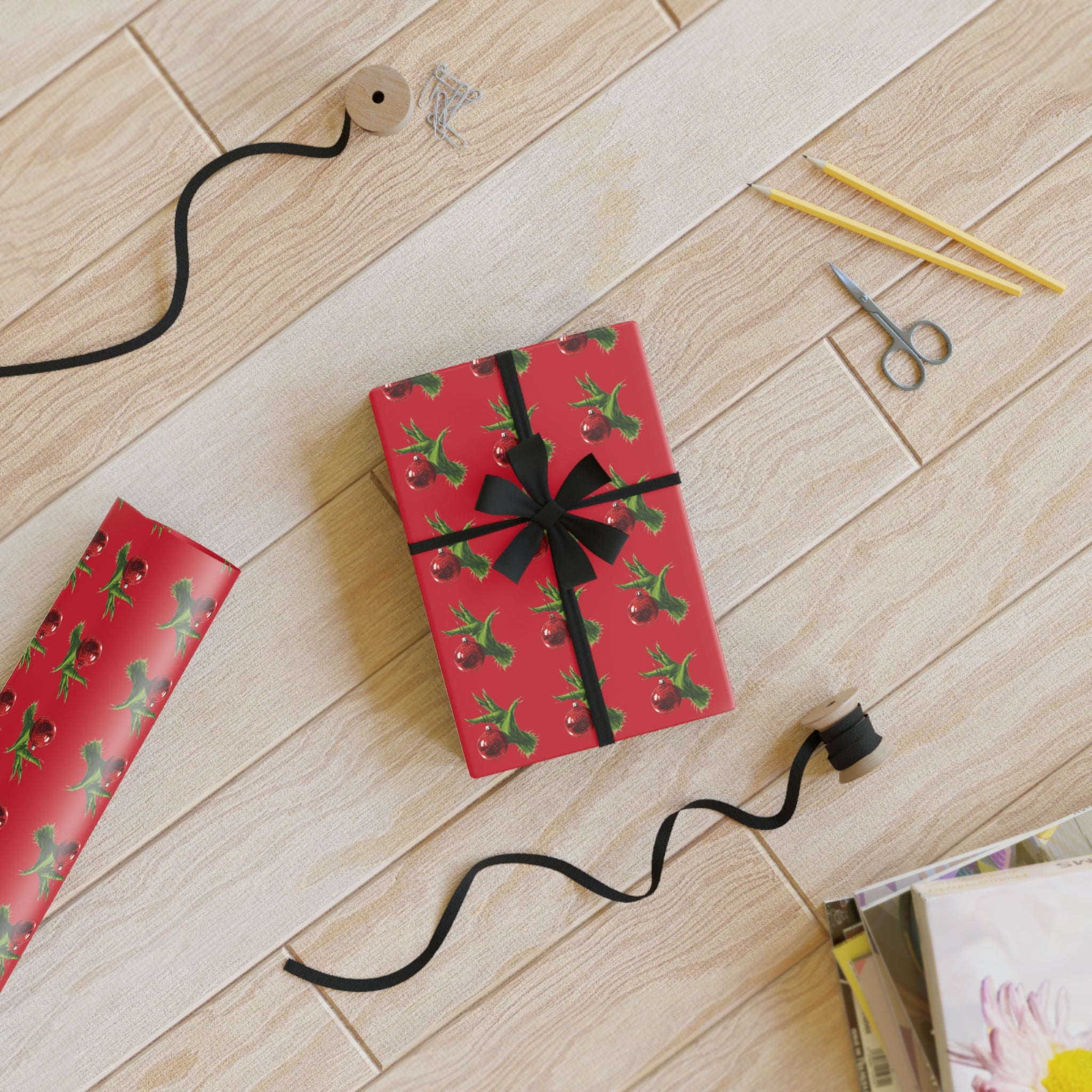 Festive Wrapping Paper Whimsical Holiday Gift Wrap  Christmas Paper Roll Fun & Unique Gift Packaging