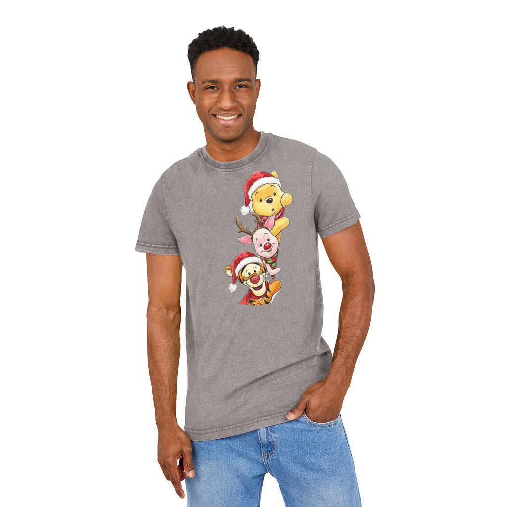Christmas Character Stack Acid-Wash  Tee Cartoon Christmas T-shirts and Sweaters,