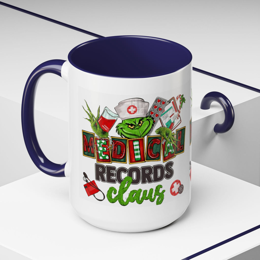 Medical Records Claus Coffee Mug — Funny Holiday Nurse & Medical Staff Gift (11/15oz) Medical Christmas Mug,