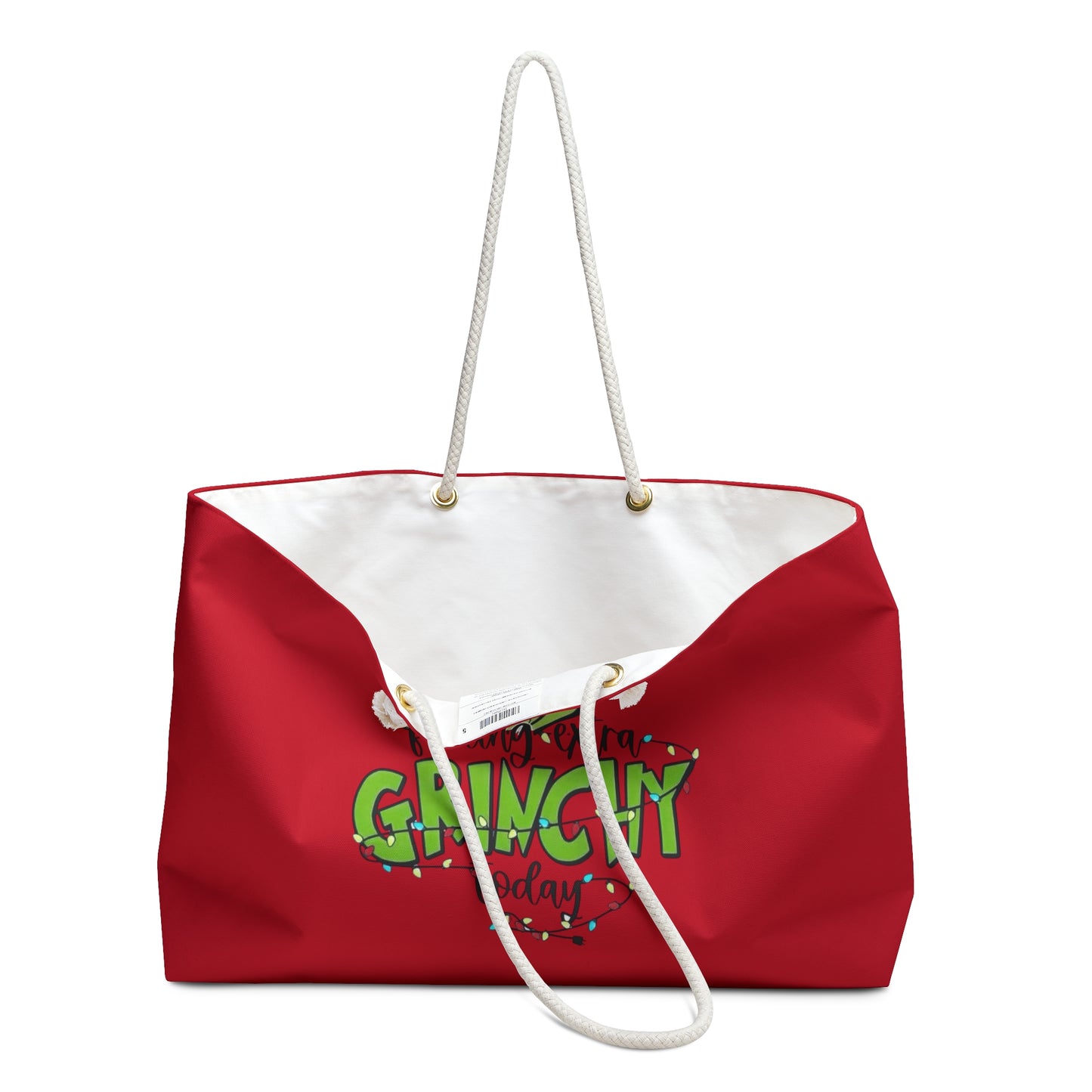 Grinchy Holiday Weekender Bag Christmas Tote Bag Festive Holiday Design