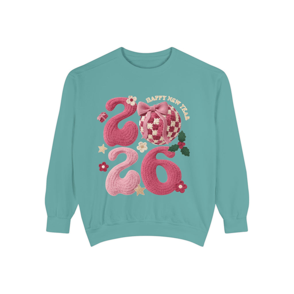 Happy New Year 2026 Sweater  Pink Festive Graphic Sweatshirt