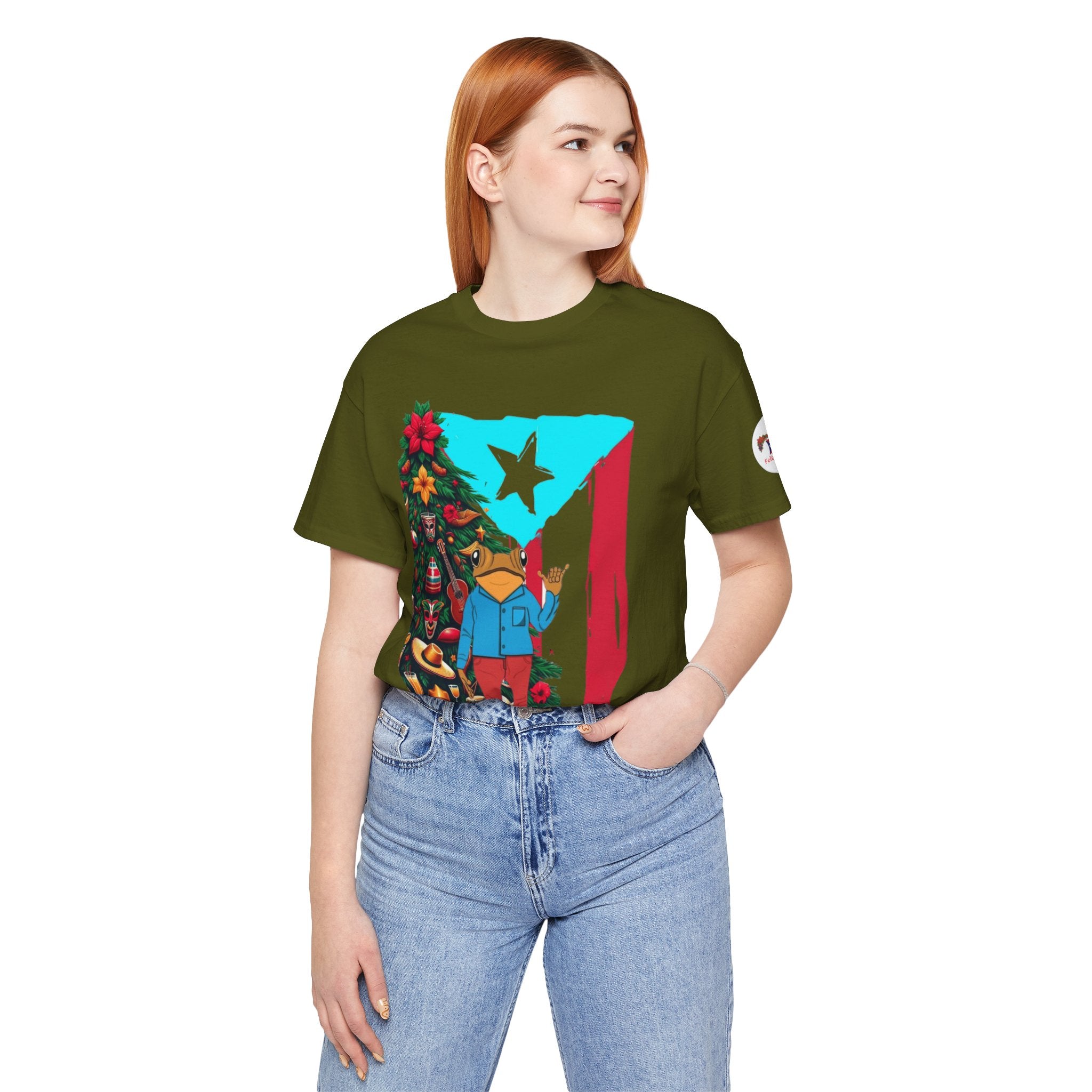 Puerto Rico Holiday T-Shirt  Coquí by Christmas Tree Graphic Puerto Rico’s Navidades