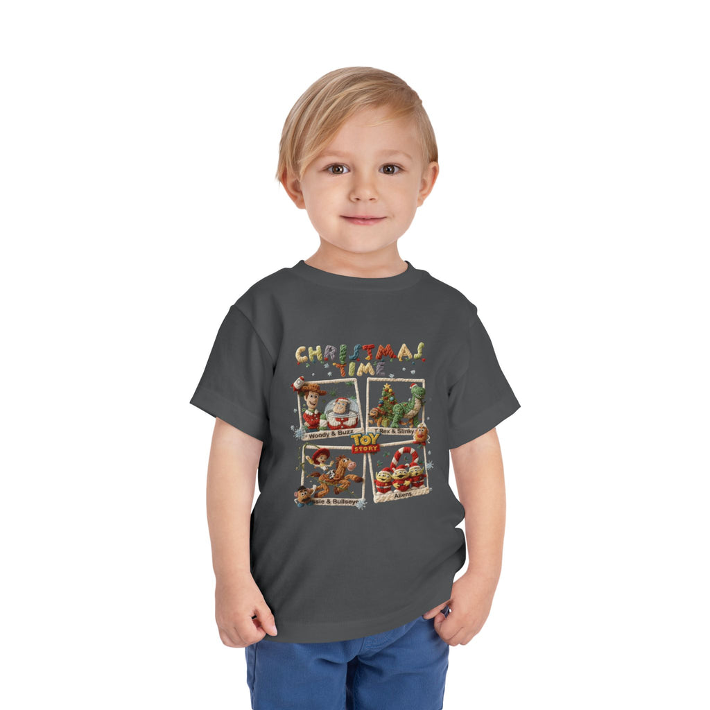 Christmas Time Toddler Tee  Cute Holiday Toy & Santa Print
