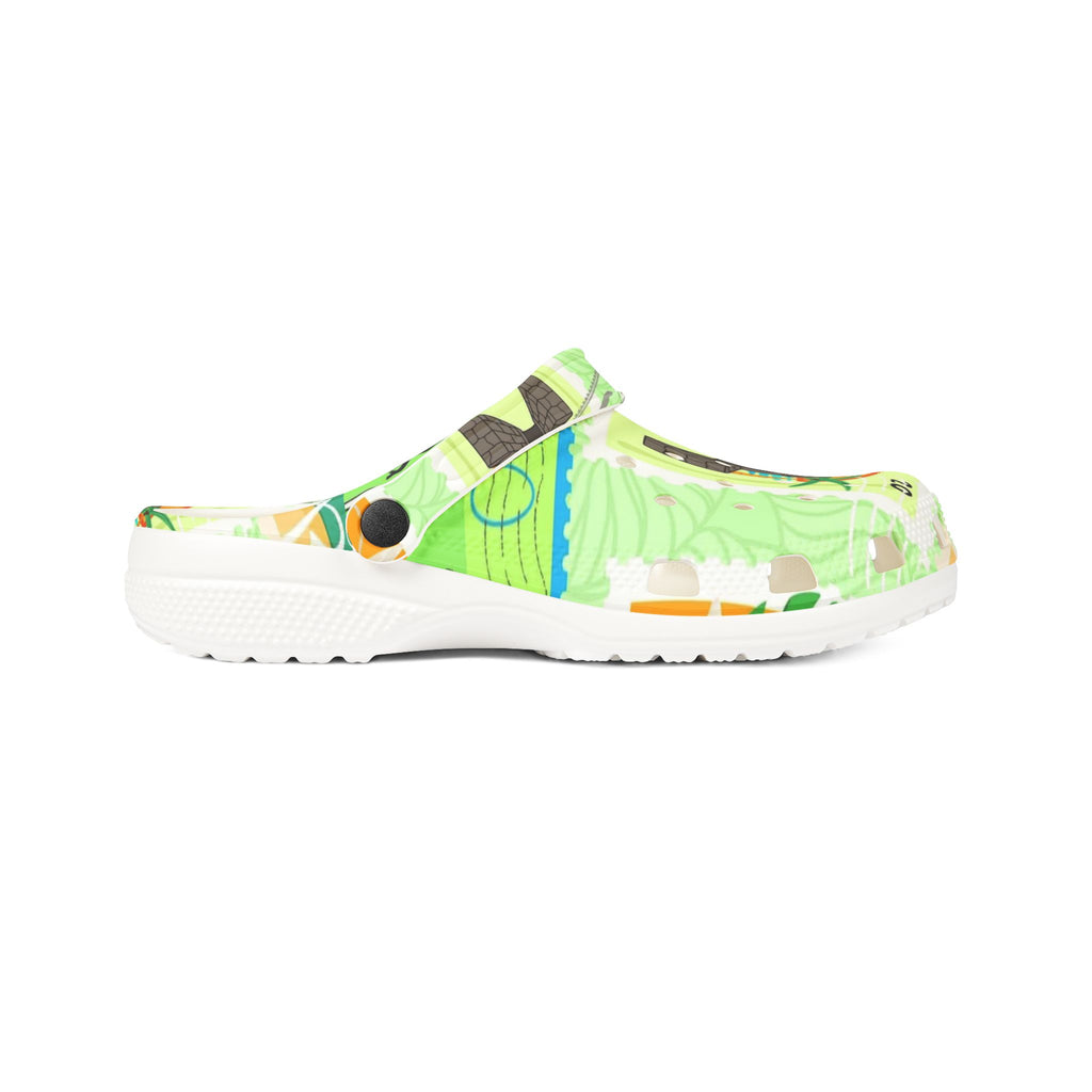 Puerto Rico Tropical Map EVA Foam Clogs — 'Puerto Rico Proud' Colorful Island Print
