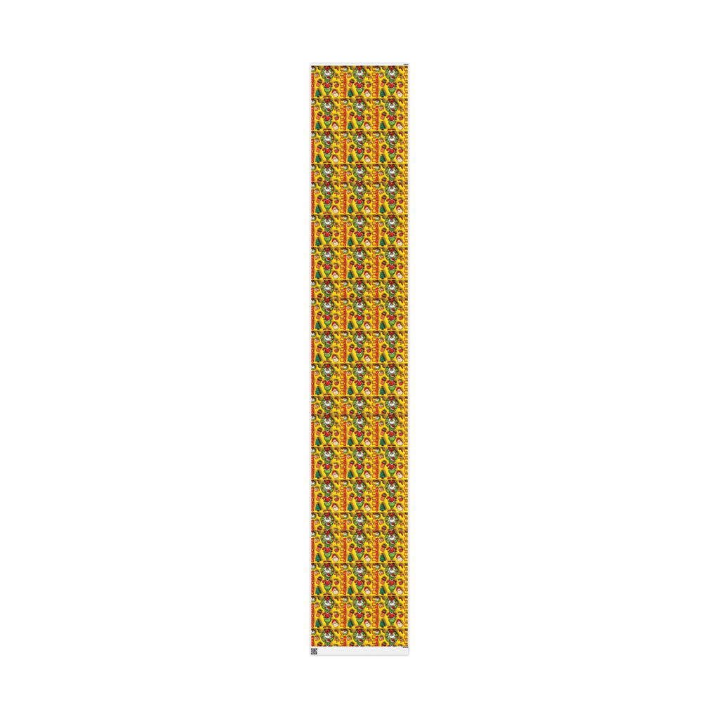 Christmas Wrapping Paper Roll – Retro Santa & Tree Holiday Gift Wrap Festive Wrapping Paper