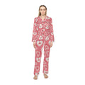 Valentine's Heart Satin Pajama Set — Pink Conversation Hearts Sleepwear