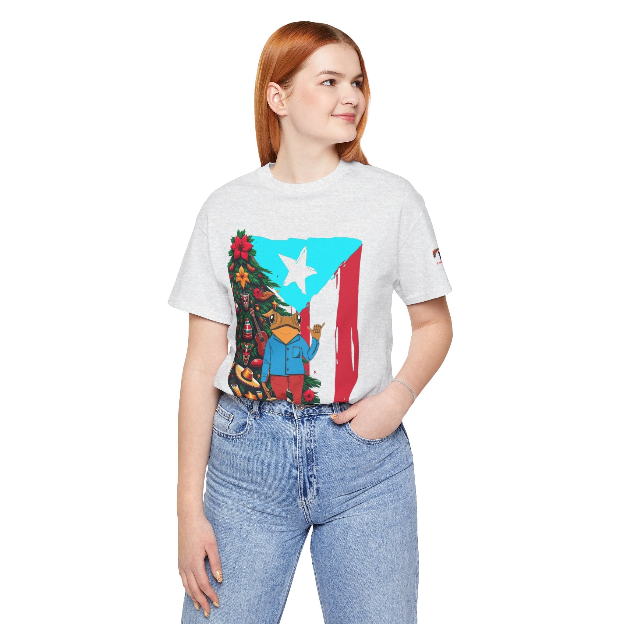 Puerto Rico Holiday T-Shirt  Coquí by Christmas Tree Graphic Puerto Rico’s Navidades