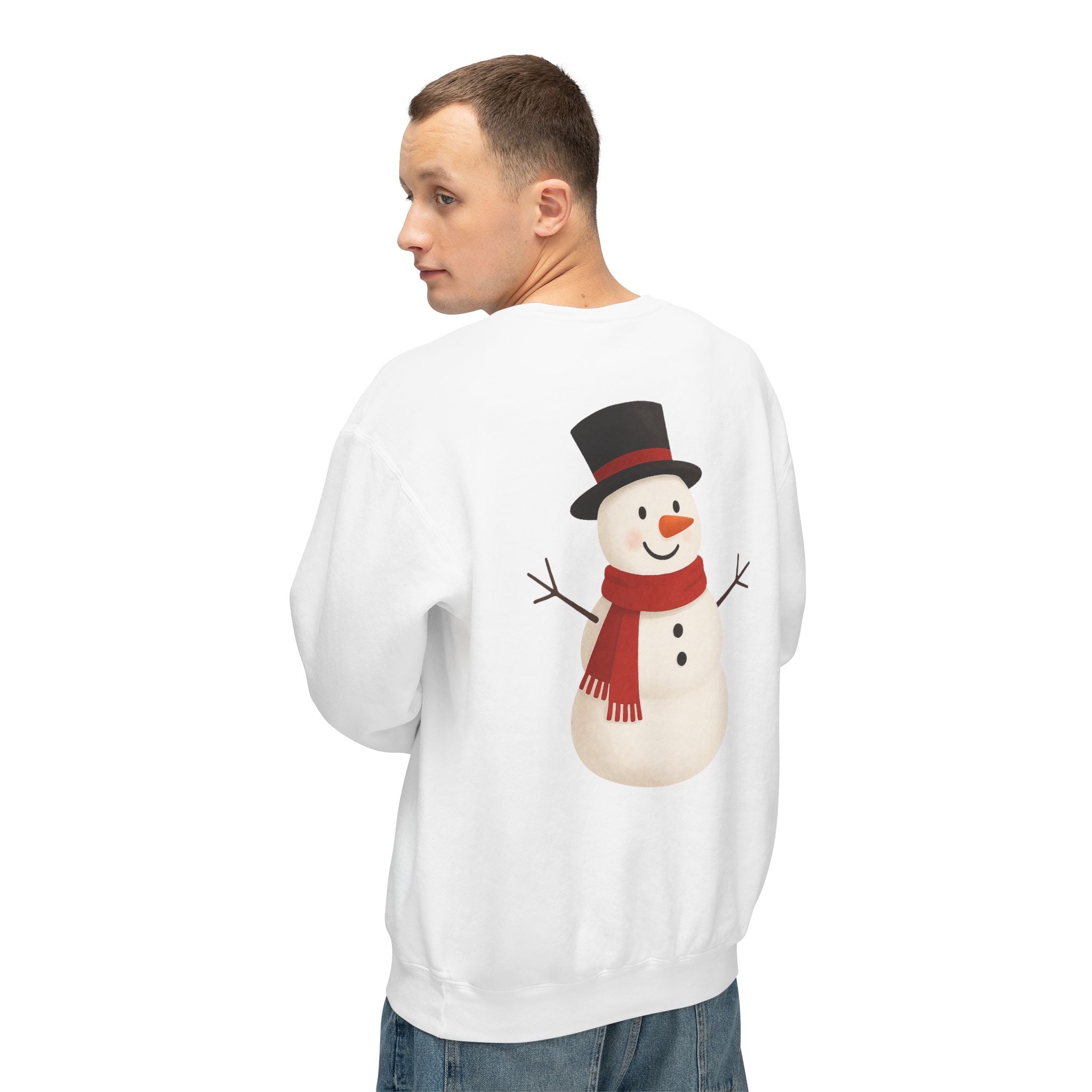 Snowman Crewneck Sweatshirt  Cute Holiday Snowman Pullover
