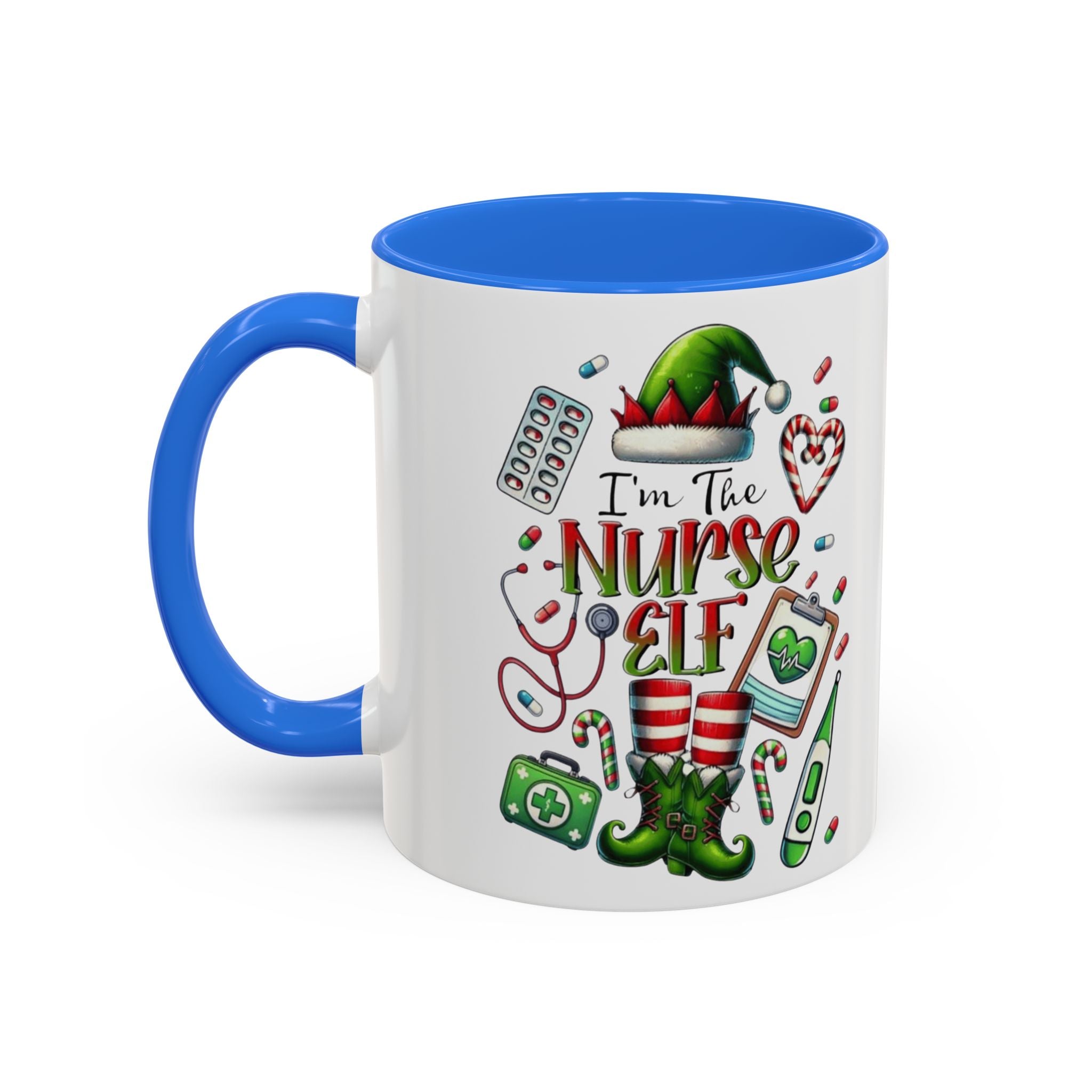 Nurse Elf Coffee Mug — Christmas Medical Holiday Gift (11oz & 15oz) Medical Christmas Mug