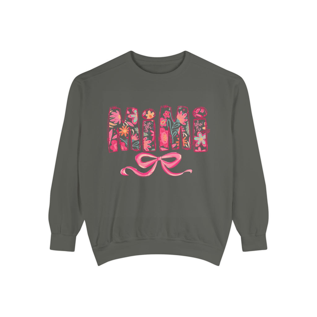 Mama Floral Sweatshirt  Pink Floral 'MAMA' Design with Bow
