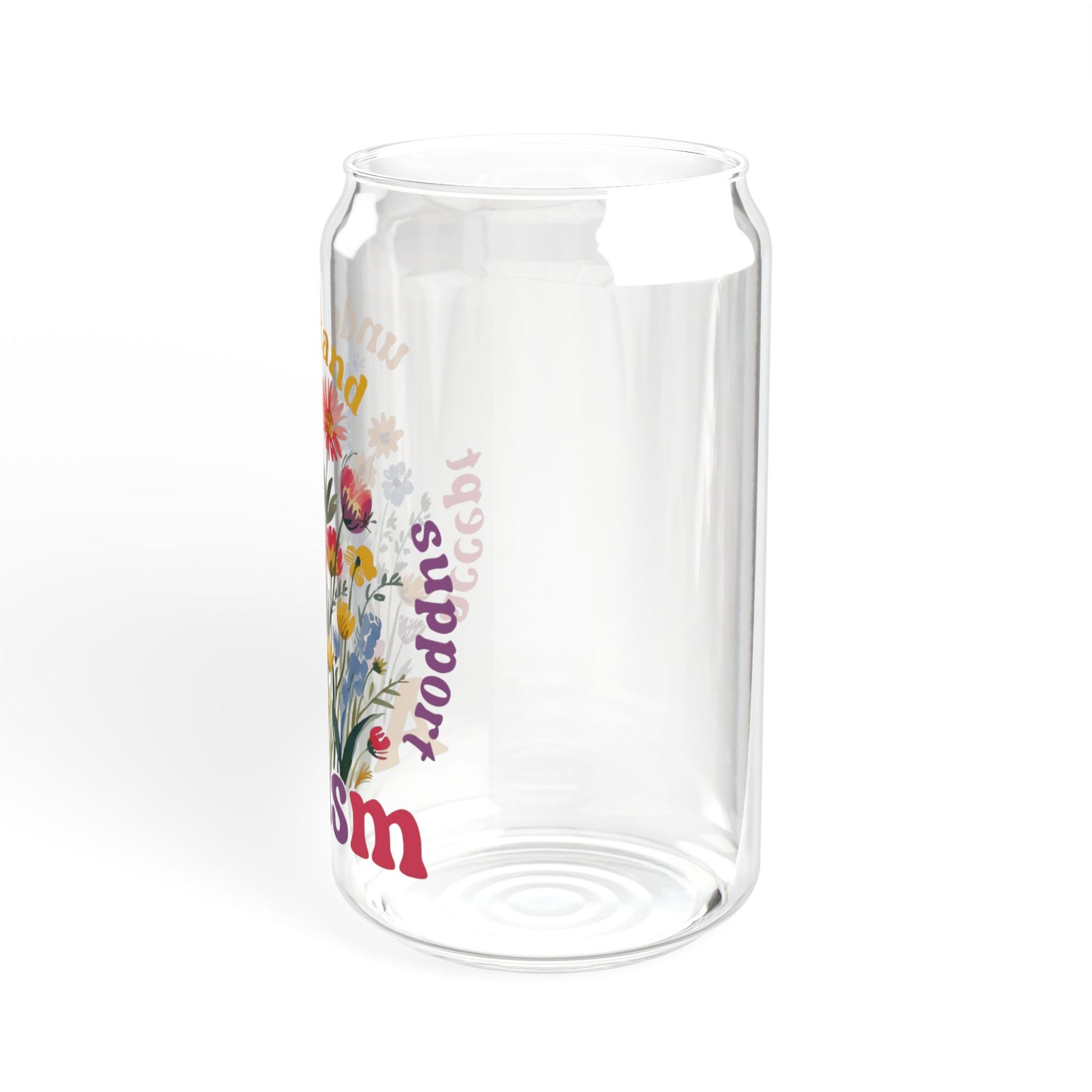 Autism Awareness & Pride Collection Floral Autism Awareness Sipper Glass - 16oz with Bamboo Lid