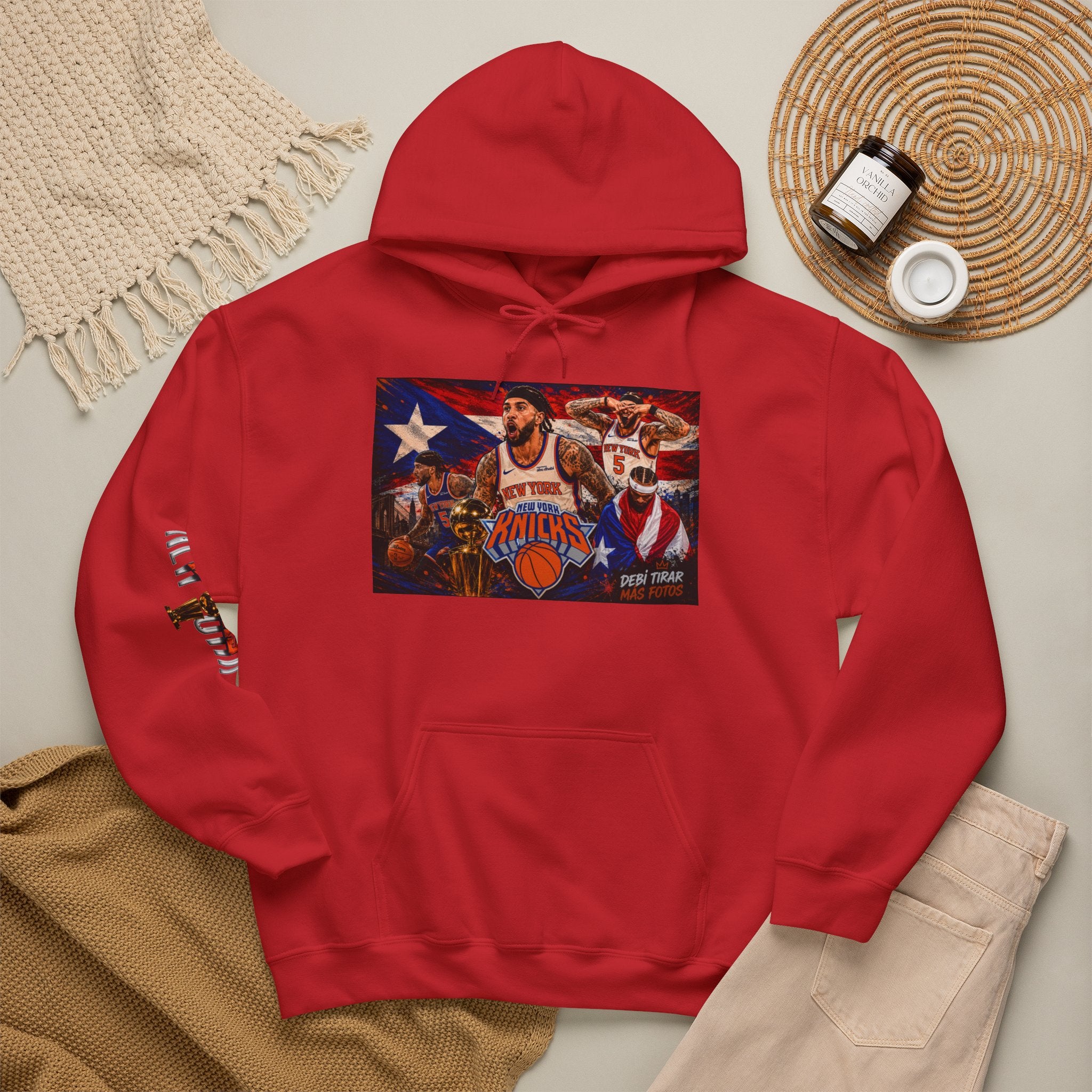 NY-K Retro Player Collage Hoodie — Basketball Fan Sweatshirt