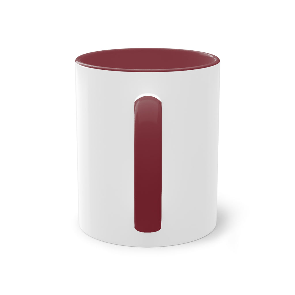 Holiday Sports Mom Coffee Mug Festive 'PE' Candy-Stripe Design, 11oz Two-Tone School Staff Christmas Mug Collection,