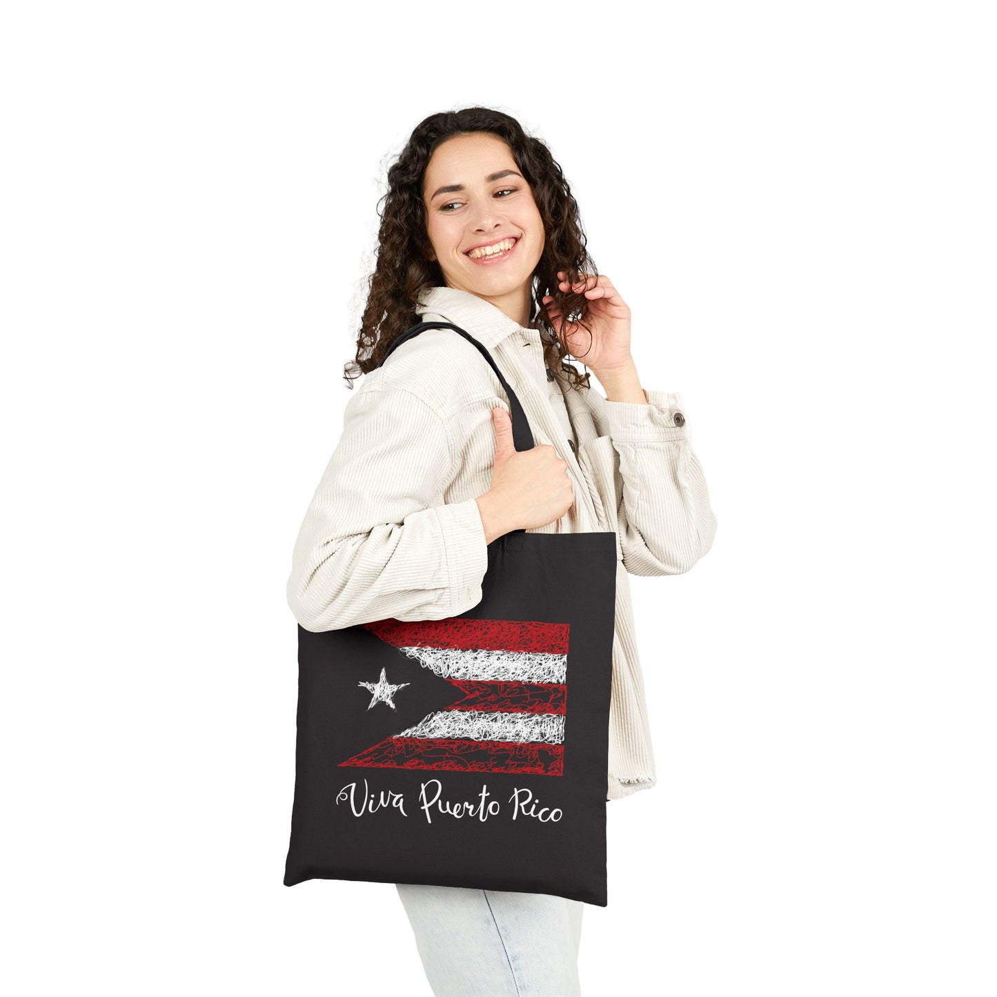 Puerto Rican Flag Handbag Cotton Canvas Tote Bag
