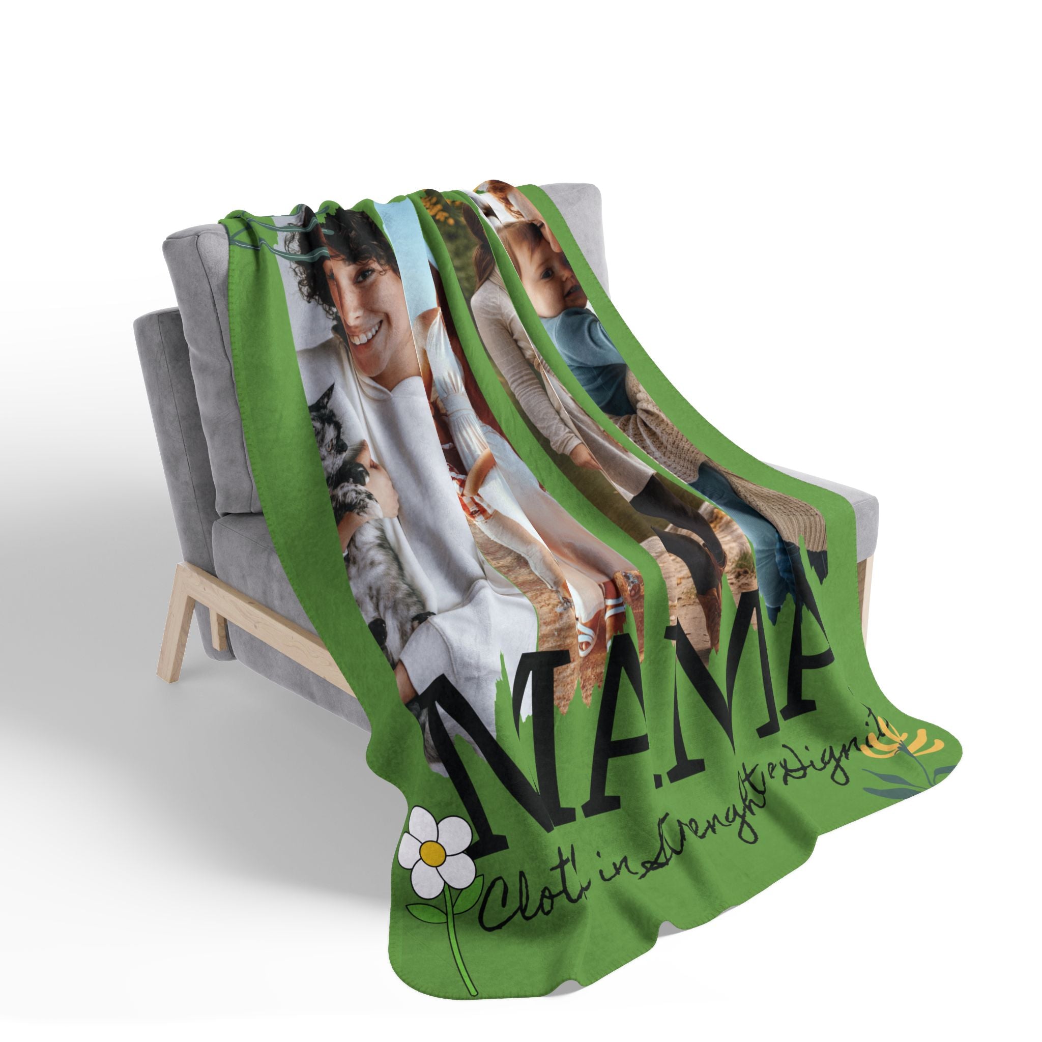 Mama Fleece Sherpa Blanket "Clothed in Strength & Dignity" Cozy Mother's Day Gift cozy all-occasion blanket!