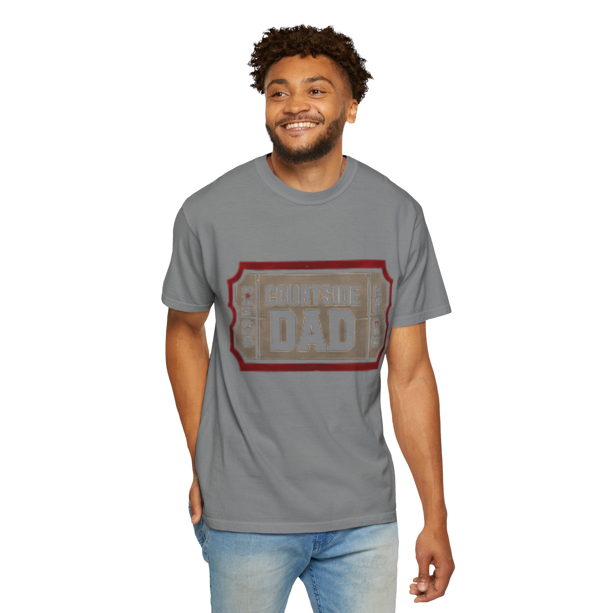 Courtside Dad T-Shirt — Vintage Ticket-Style Basketball Dad Tee