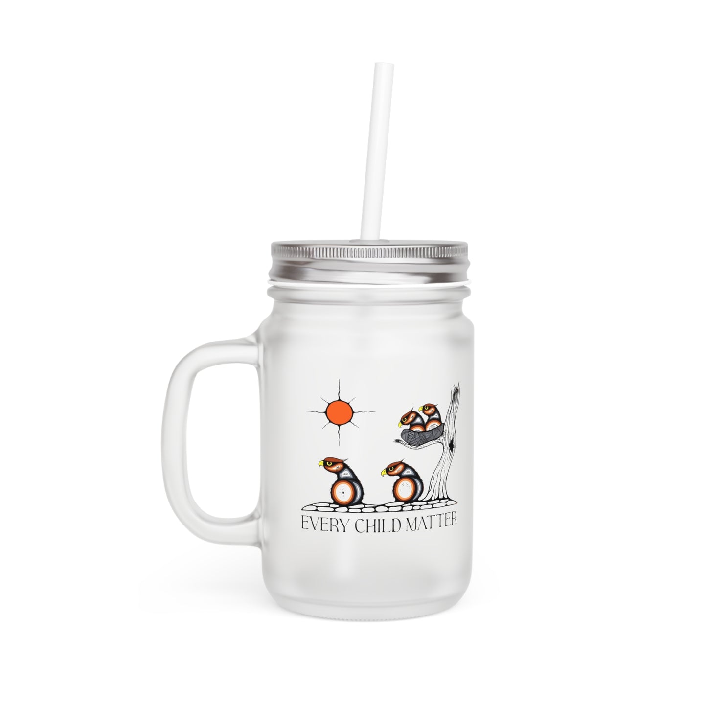 Every Child Matters Mason Jar with Straw