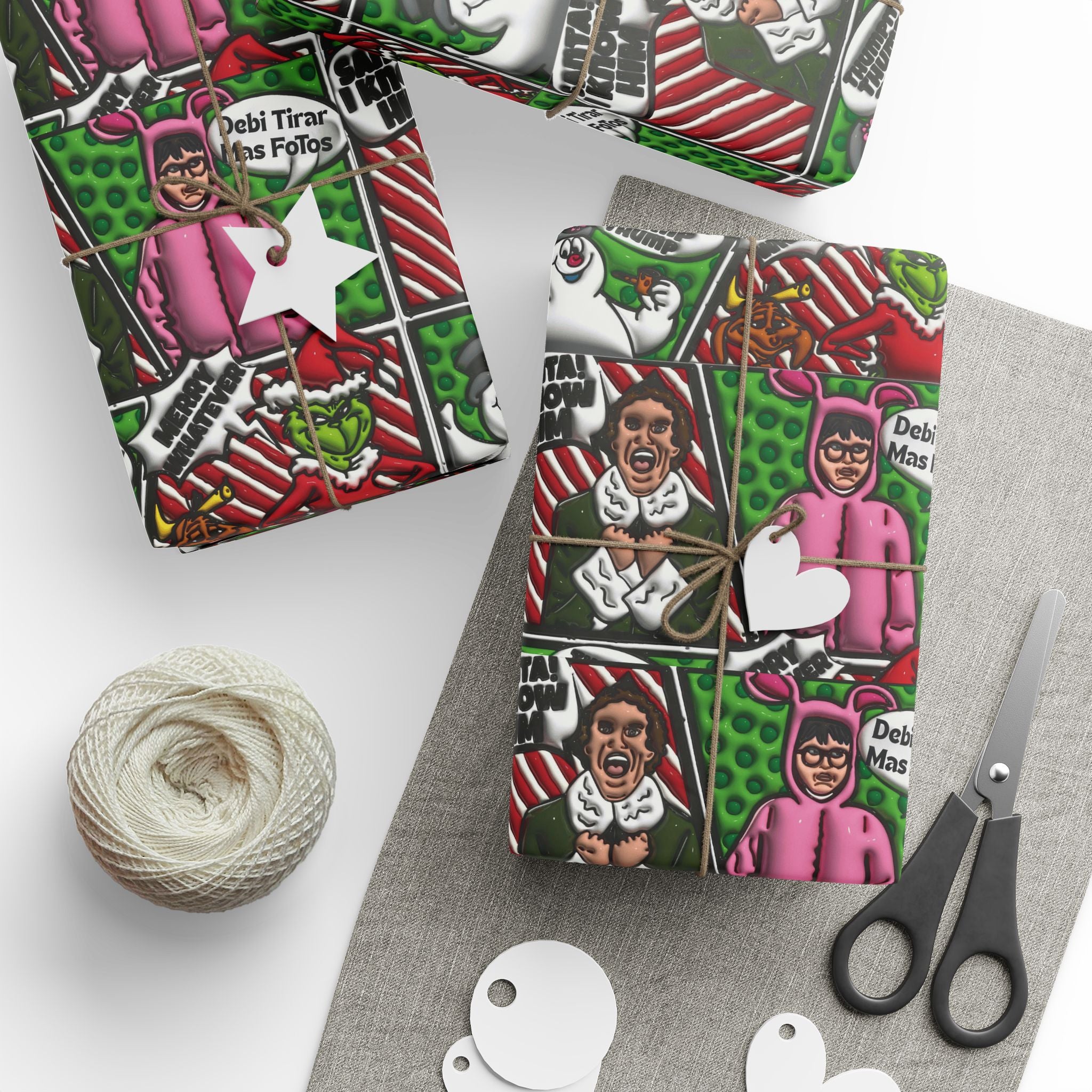 Christmas Wrapping Paper Roll — Santa’s Favorite Pattern Holiday Gift Wrap Puerto Rico Wrapping Paper – Cultural Gift Wrap | Boricua Heritage Design