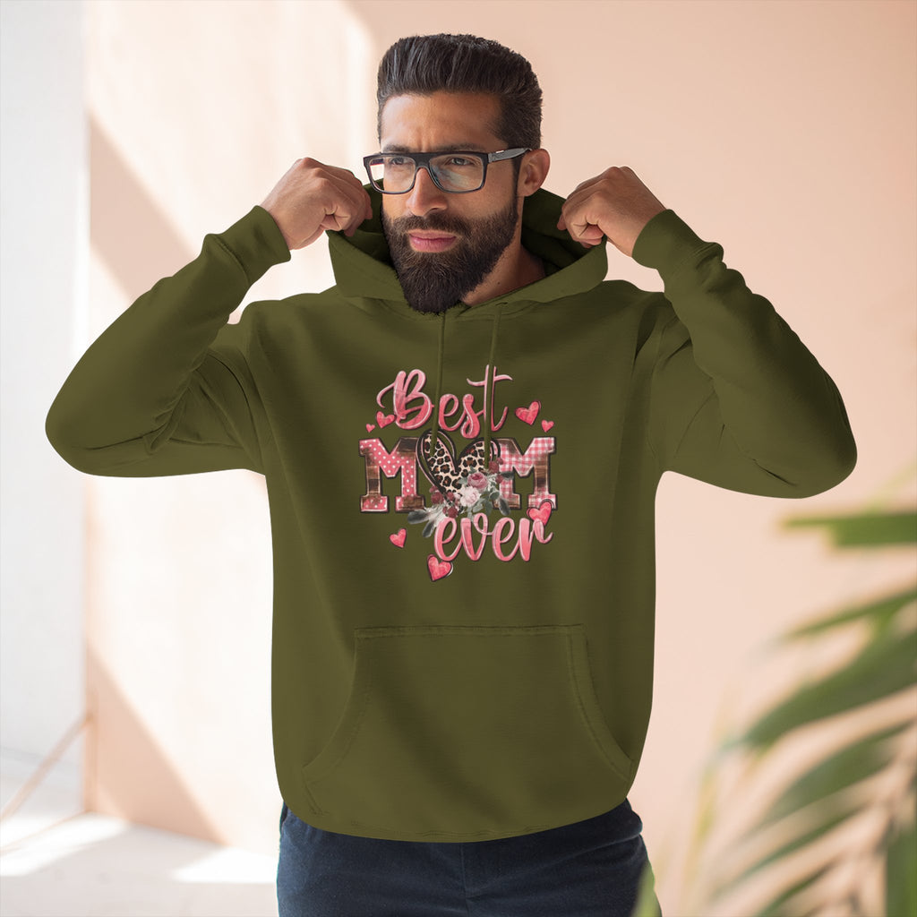 Best Mom Ever Hoodie  Leopard Heart Mother's Day Pullover