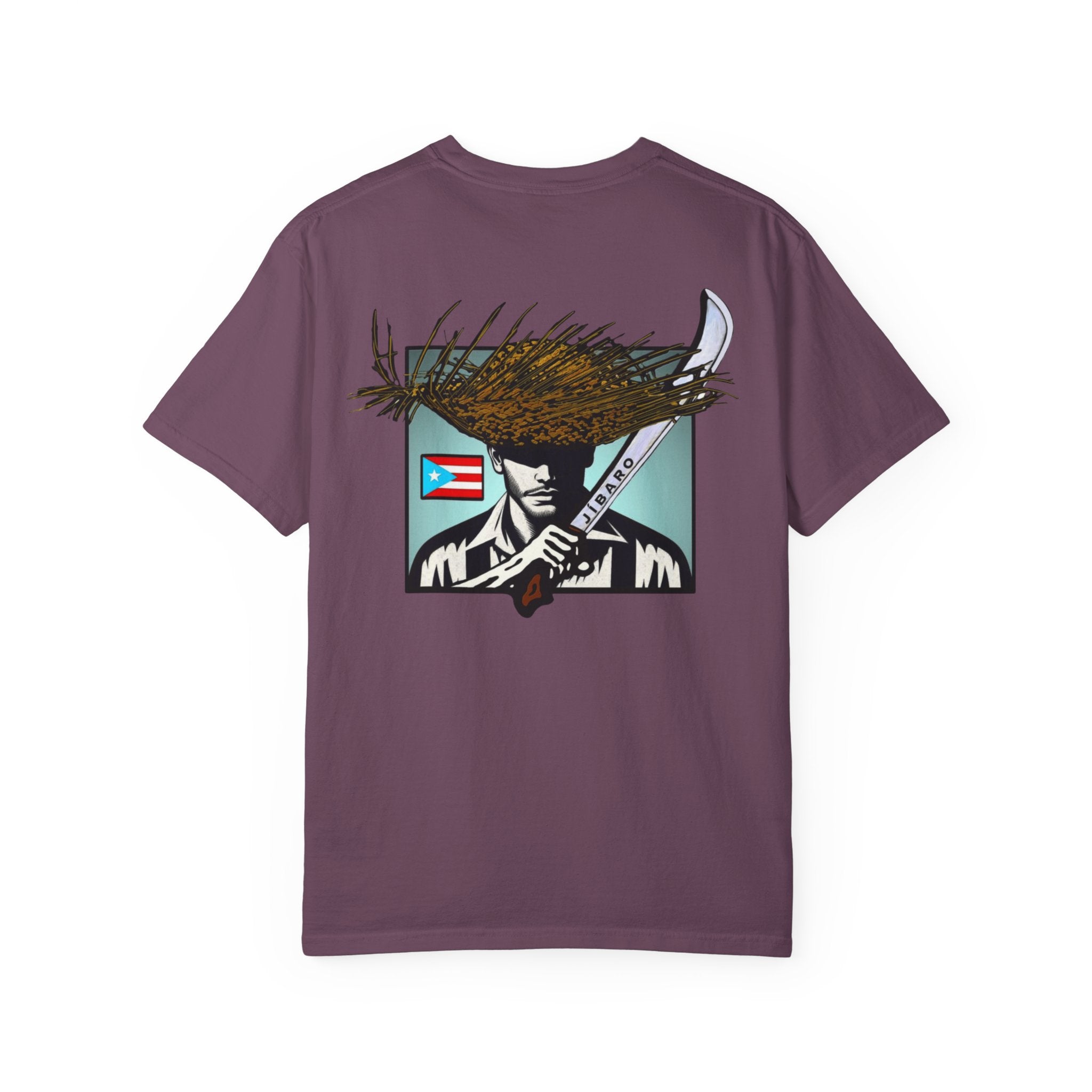 T-Shirt  "Jíbaro" Puerto Rican Heritage Tee (Back Machete  Sombrero de Paja Design) Puerto Rico’s Navidades