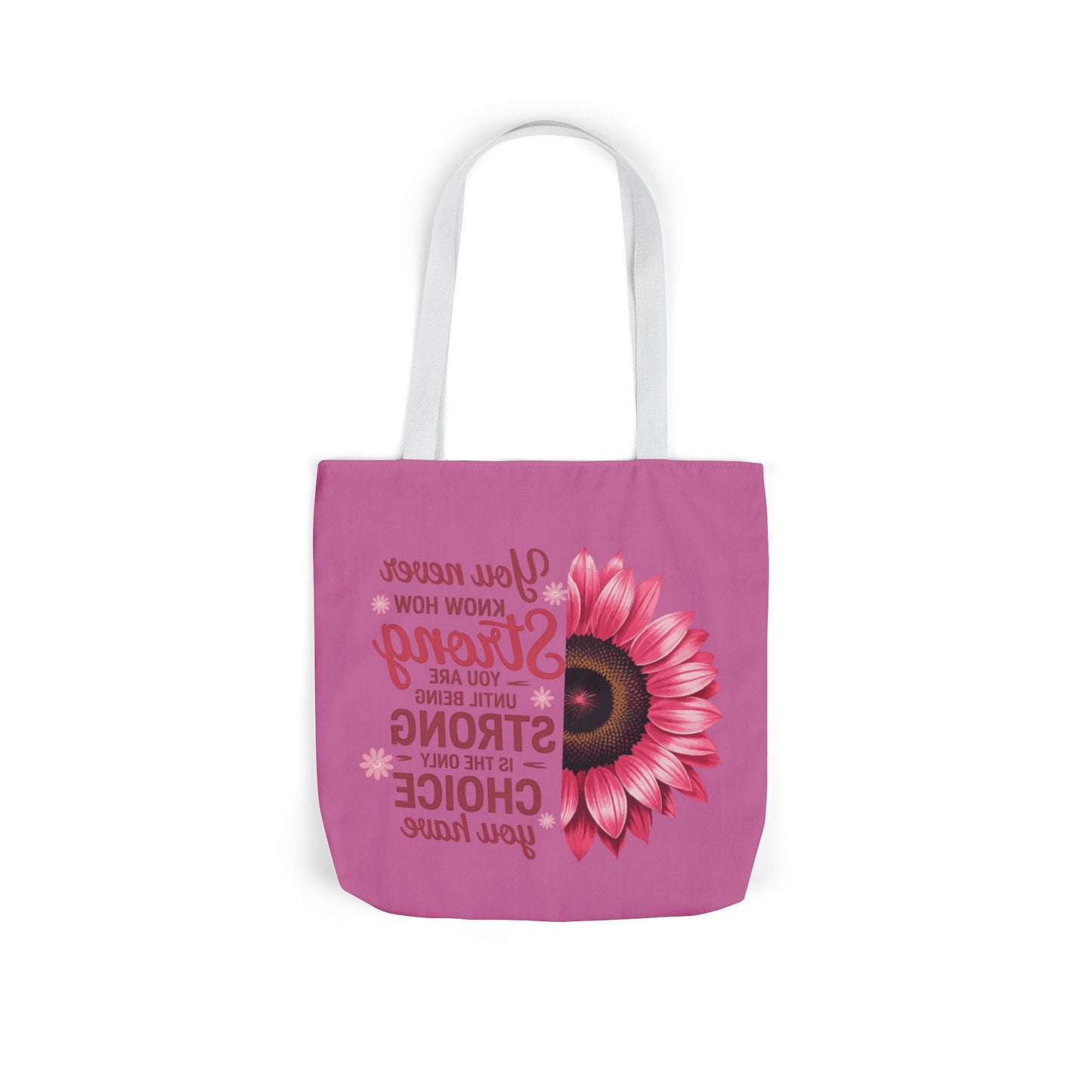 Cancer Survivor Hope Collection Inspirational Canvas Tote Bag with Floral Design