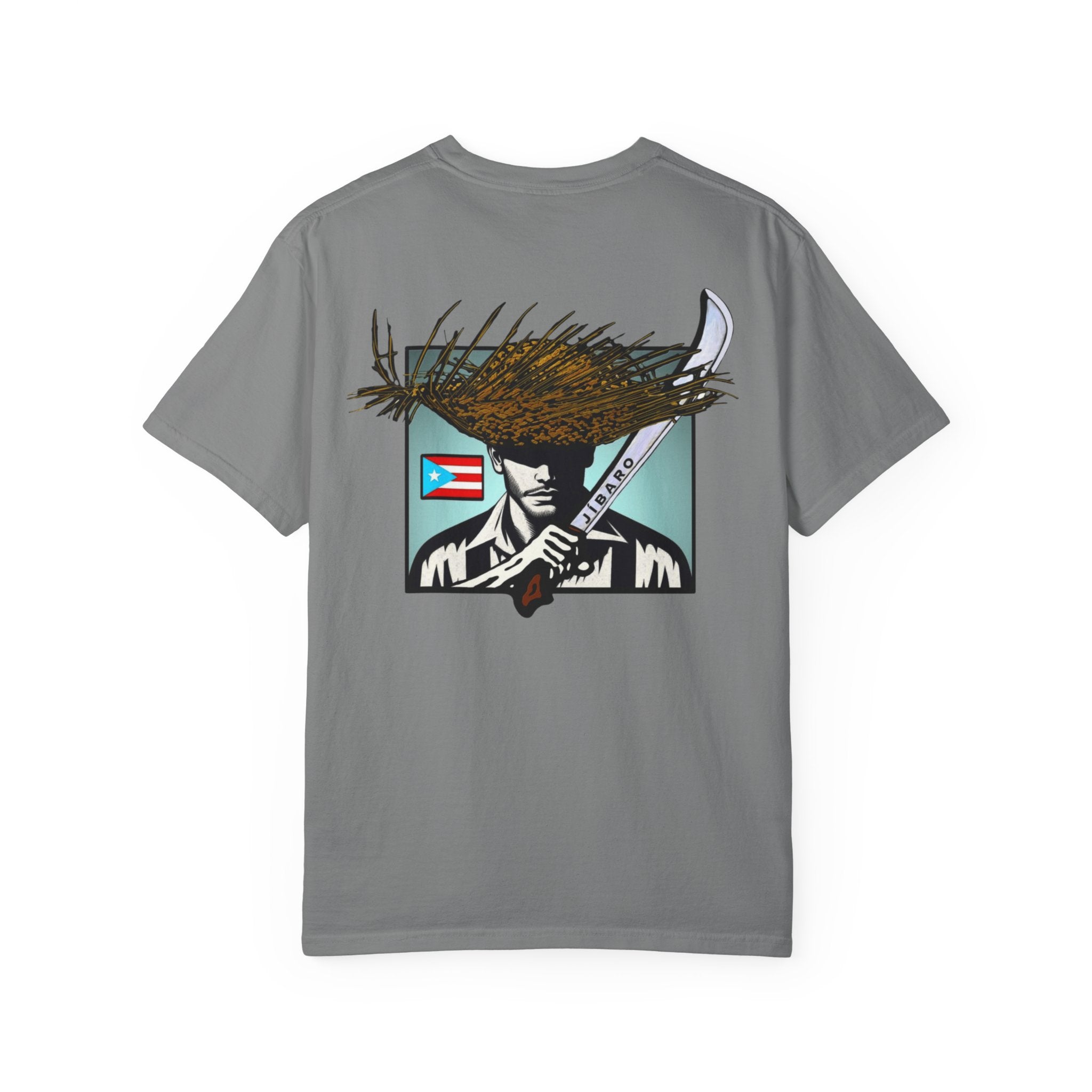T-Shirt  "Jíbaro" Puerto Rican Heritage Tee (Back Machete  Sombrero de Paja Design) Puerto Rico’s Navidades