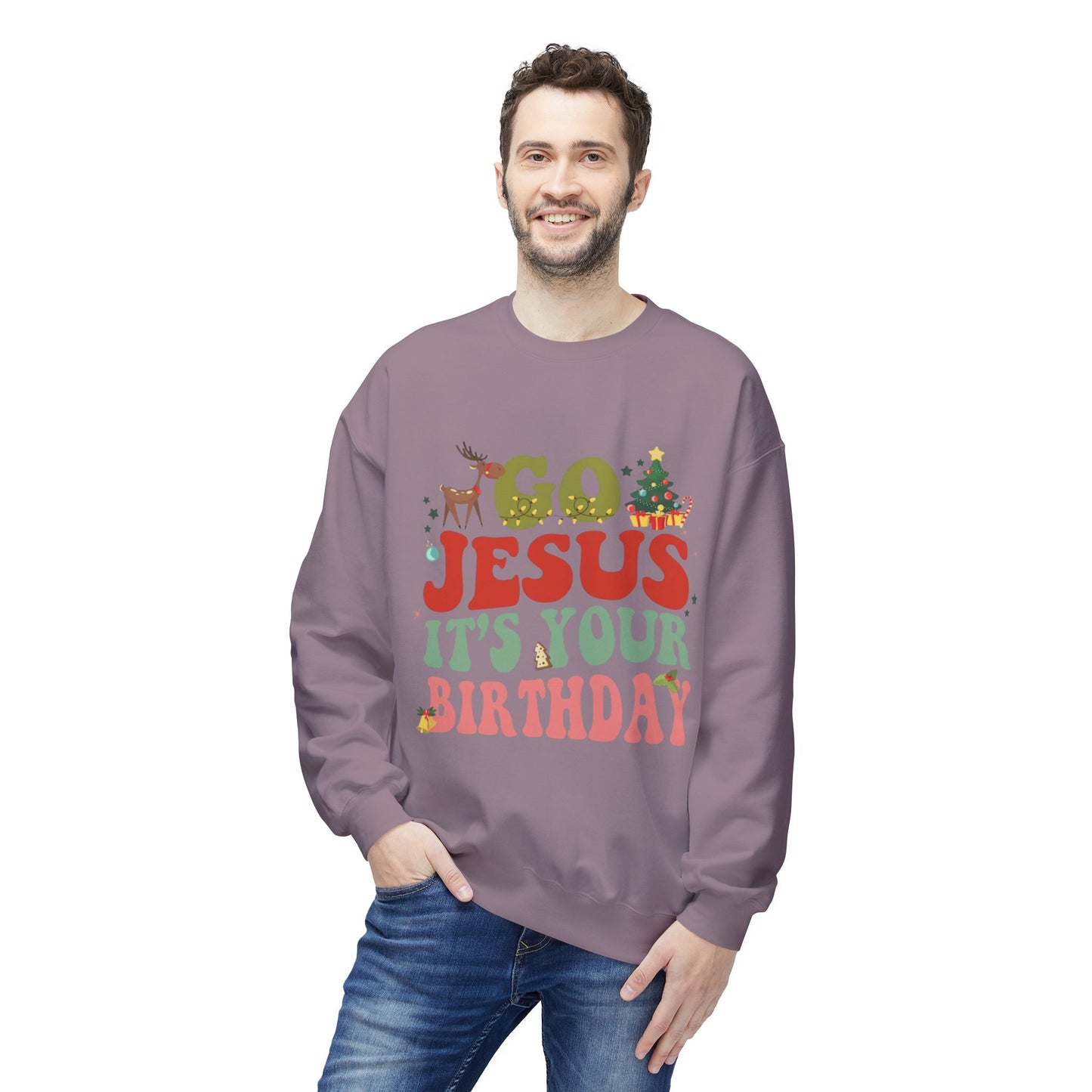 Festive Holiday Designs Go Jesus It’s Your Birthday Christmas Sweatshirt