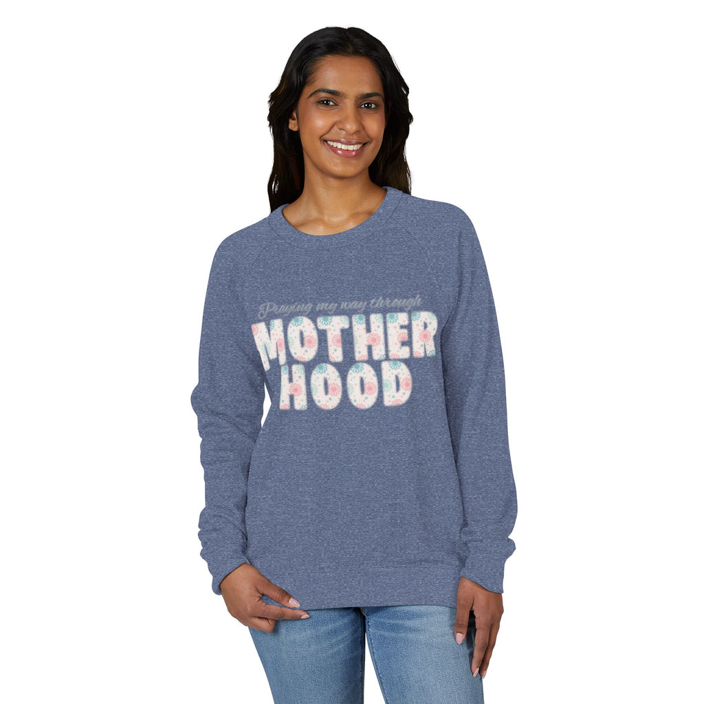 Motherhood Crewneck Sweatshirt  'Blessed with the Chaos' Raglan Pullover for Moms