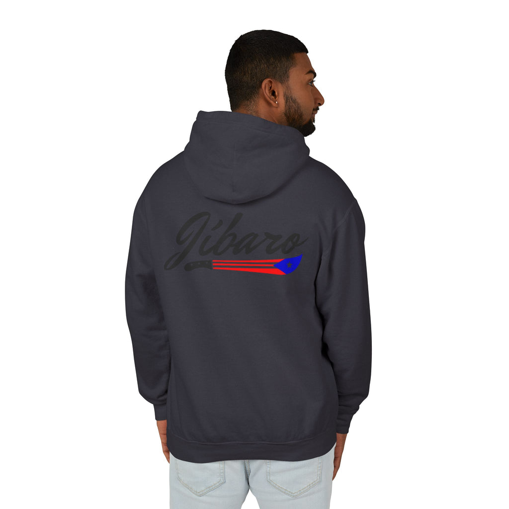Puerto Rico Heart Flag Hoodie  "Jíbaro" Back Graphic