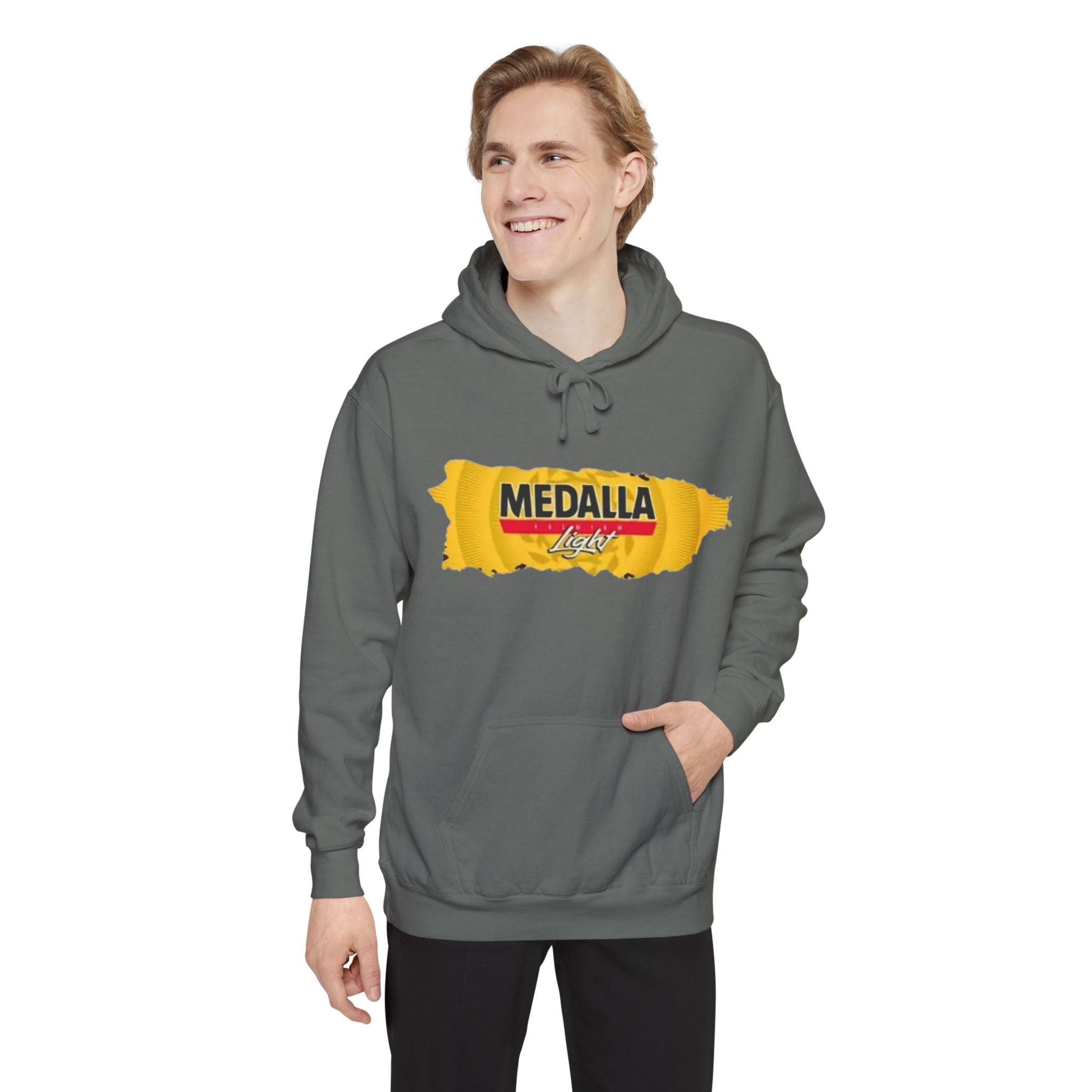 Medalla Light Logo Hoodie Vintage Beer Brand Pullover Puerto Rico Navidade
