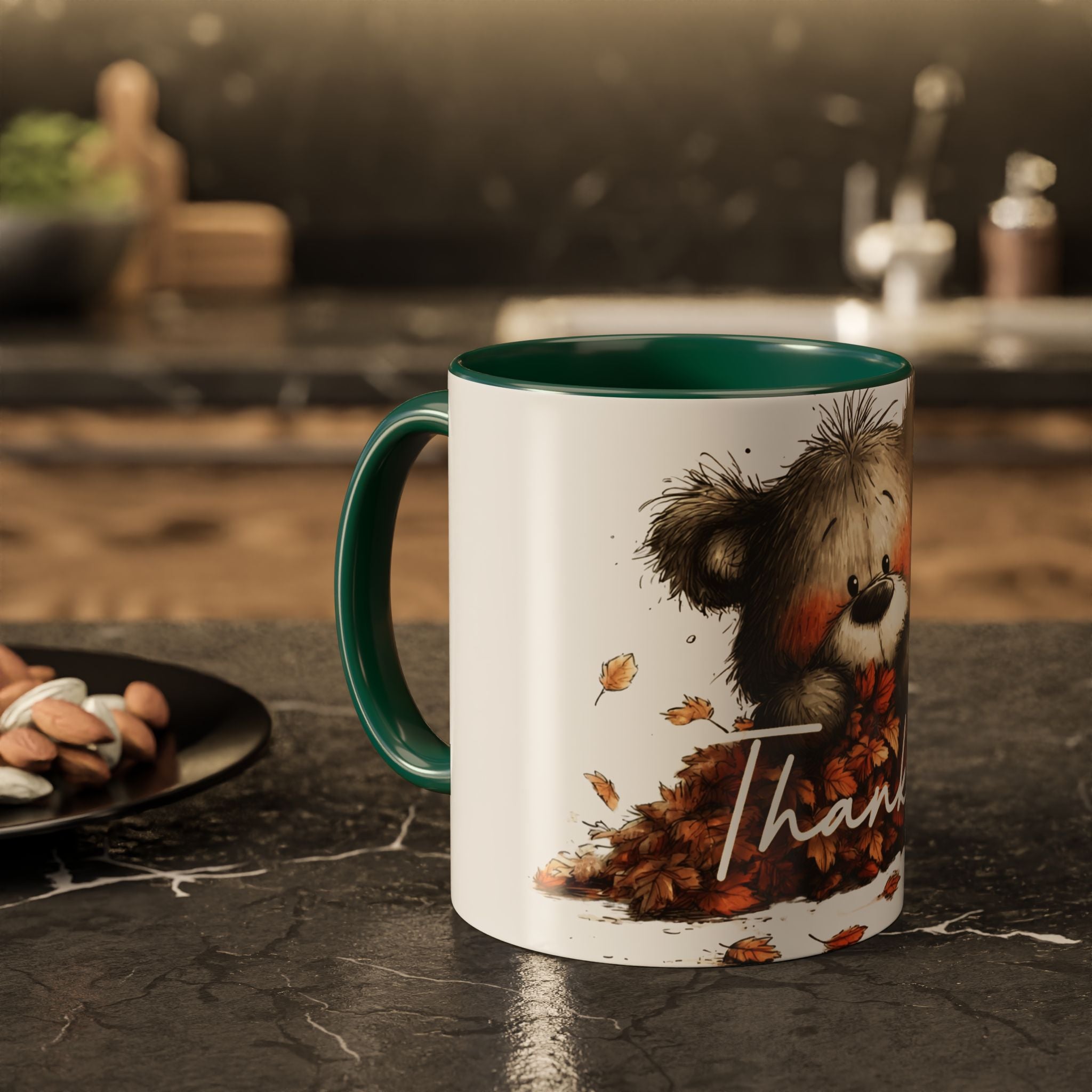 Thankful Bear Autumn Mug — Cute Fall Coffee Cup (11oz, 15oz)