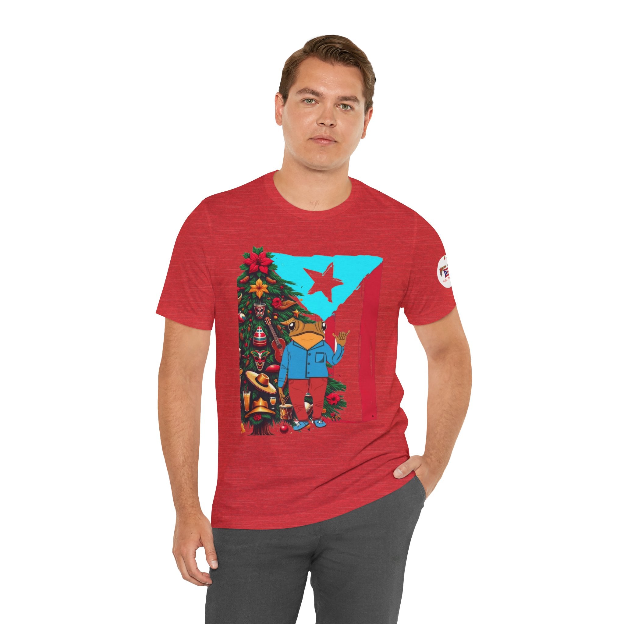 Puerto Rico Holiday T-Shirt  Coquí by Christmas Tree Graphic Puerto Rico’s Navidades