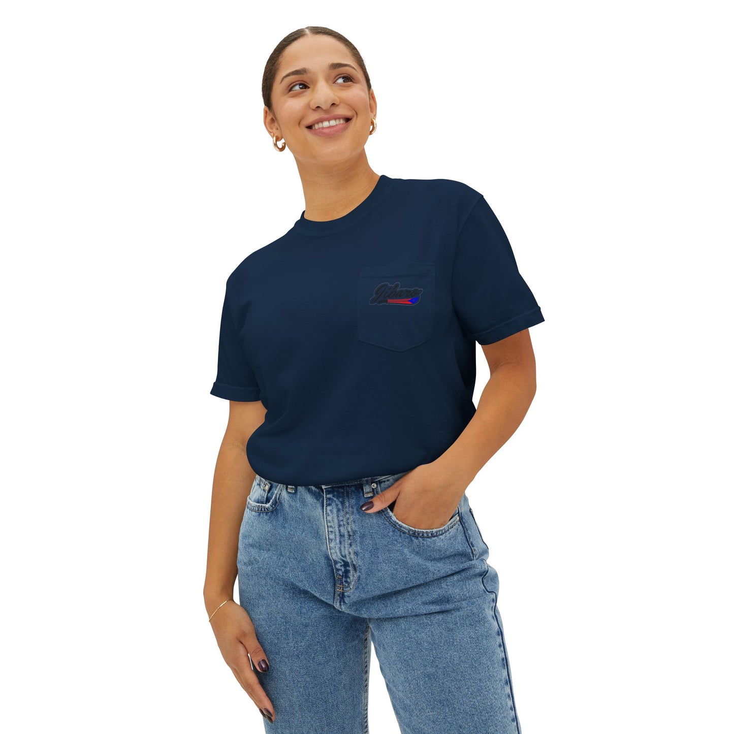 Jibaro Pocket TShirt Unisex Garment-Dyed Tee for Cultural Pride Puerto Rico Embroidered TShirt & Unisex Crewneck Sweatshirt