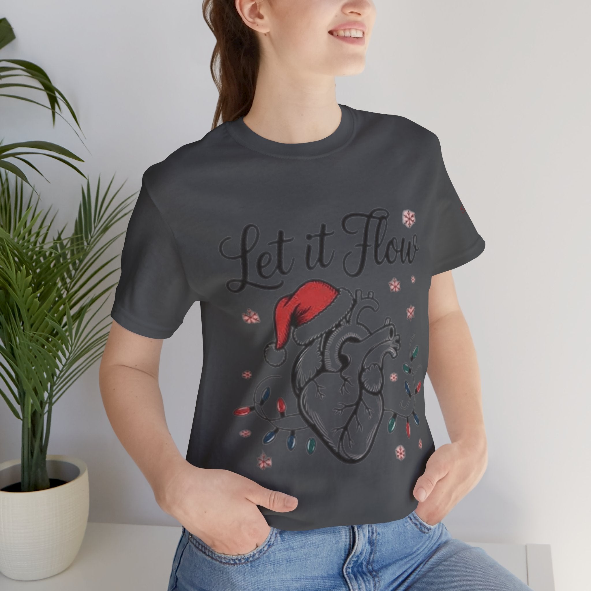Let It Flow Heart Tee  Christmas Anatomical Heart Shirt