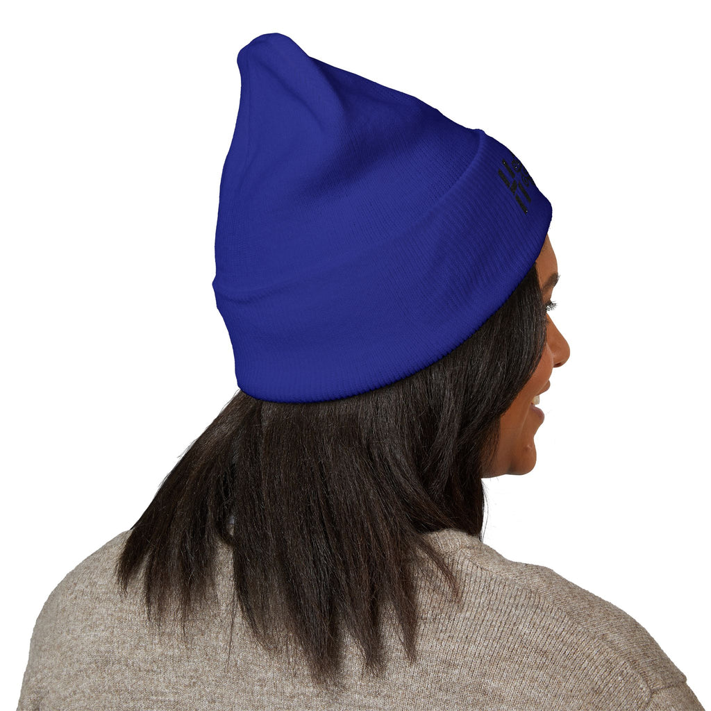 Embroidered 'Holi' Symbol Knit Hat Puerto Rico Beanie Hat – Boricua Pride Cuffed Winter Hat