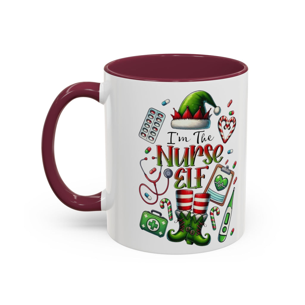 Nurse Elf Coffee Mug — Christmas Medical Holiday Gift (11oz & 15oz) Medical Christmas Mug
