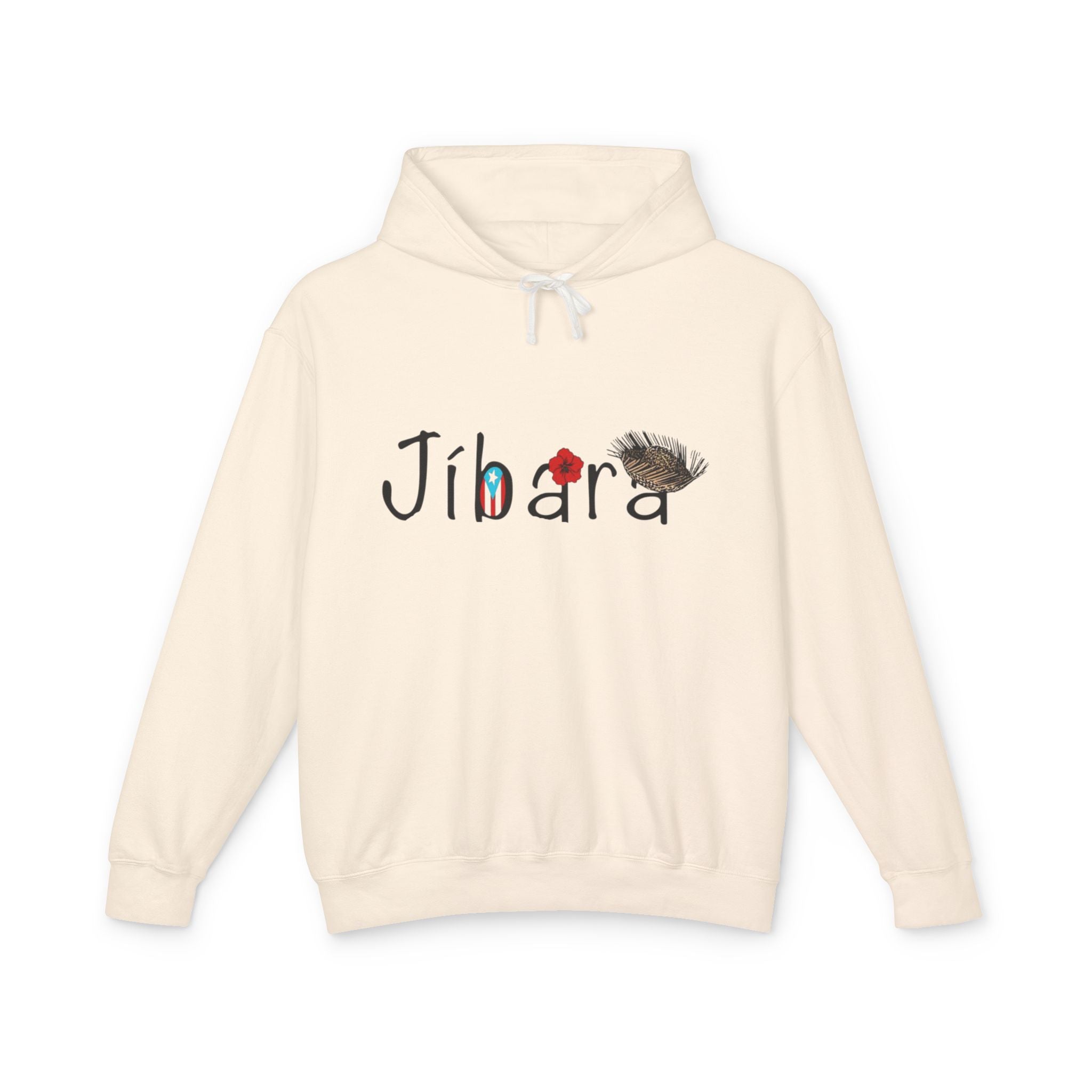 Jíbara Hoodie — Puerto Rican Heart Flag Lightweight Hooded Sweatshirt