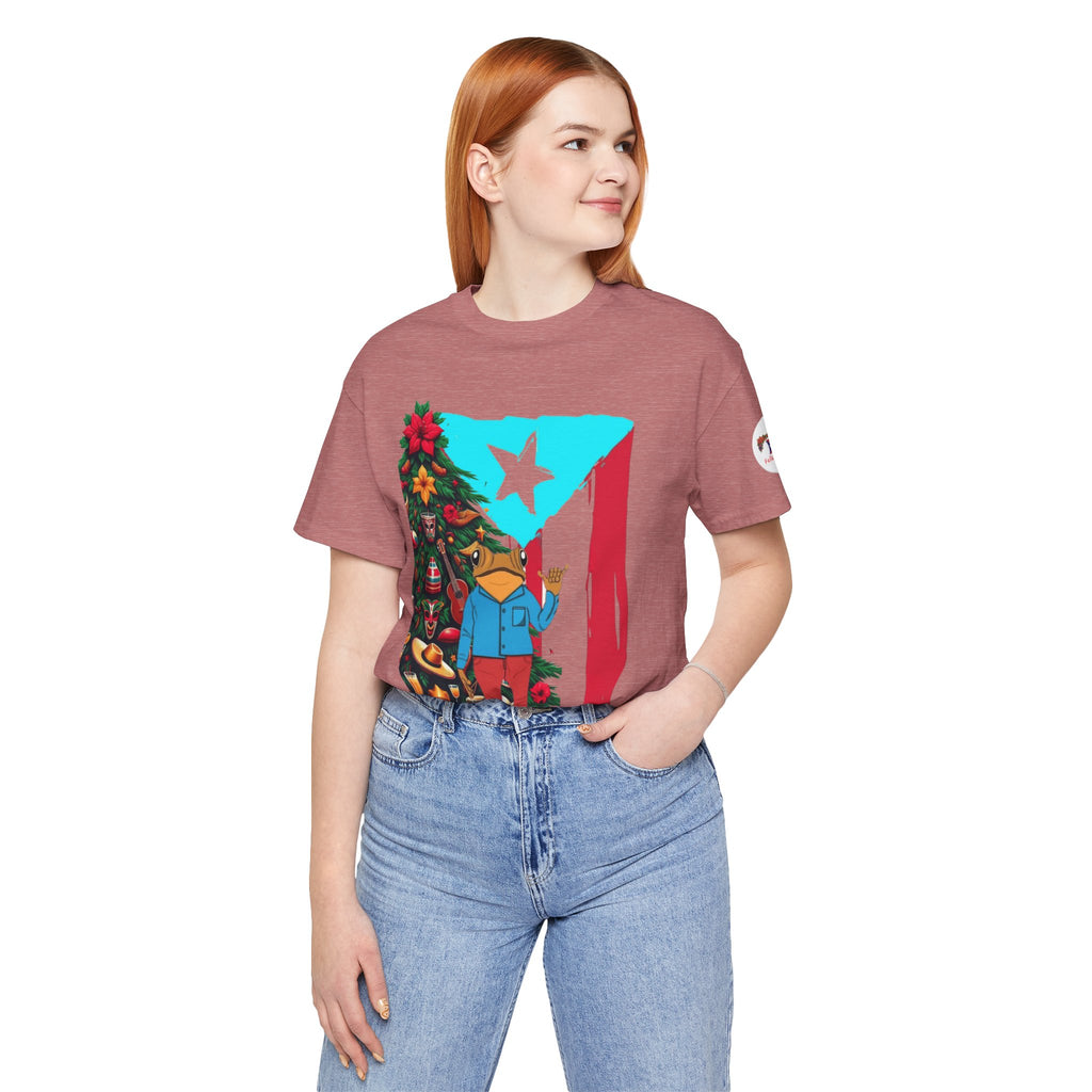 Puerto Rico Holiday T-Shirt  Coquí by Christmas Tree Graphic Puerto Rico’s Navidades