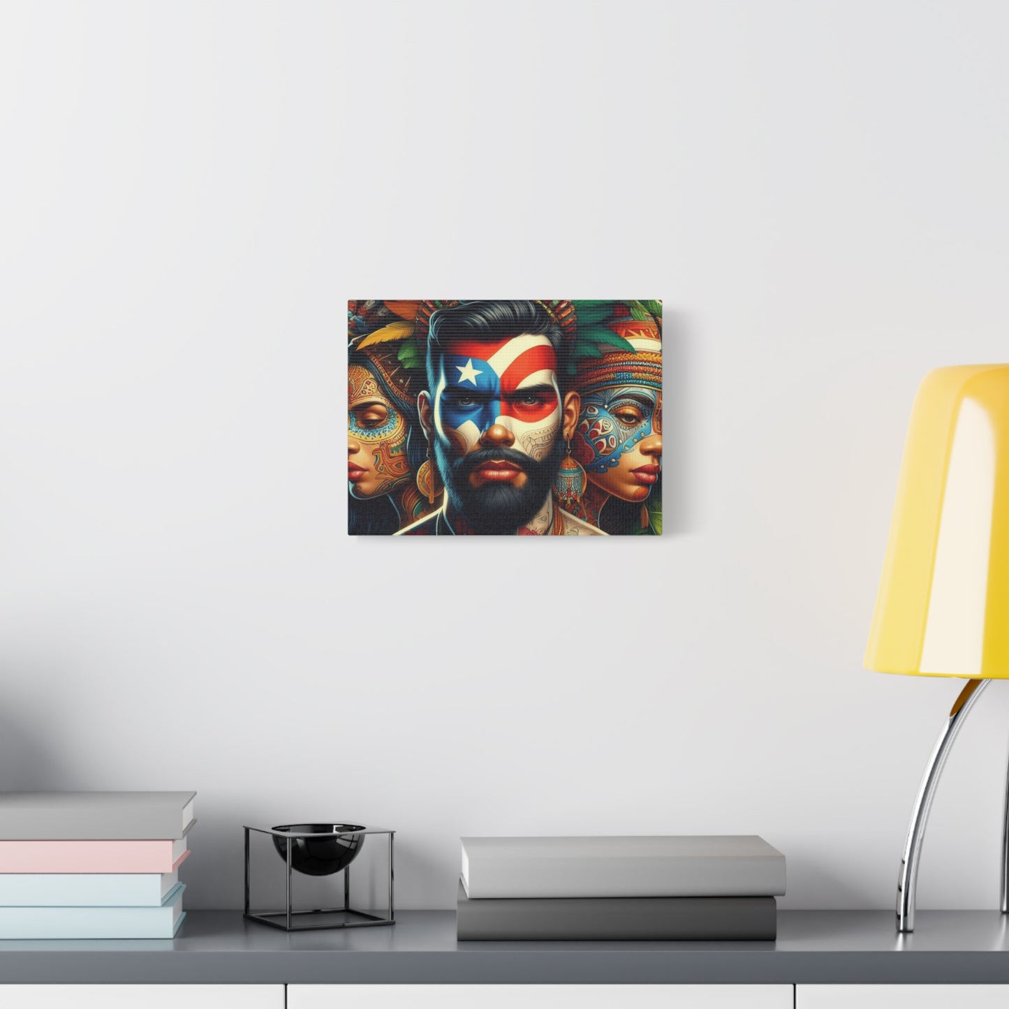 La Isla del Encanto Taíno Symbol Design Vibrant Cultural Art Canvas Print, Wall Decor, Home Decoration, Unique Artwork, Bohemian Style, Gift for Art Lovers