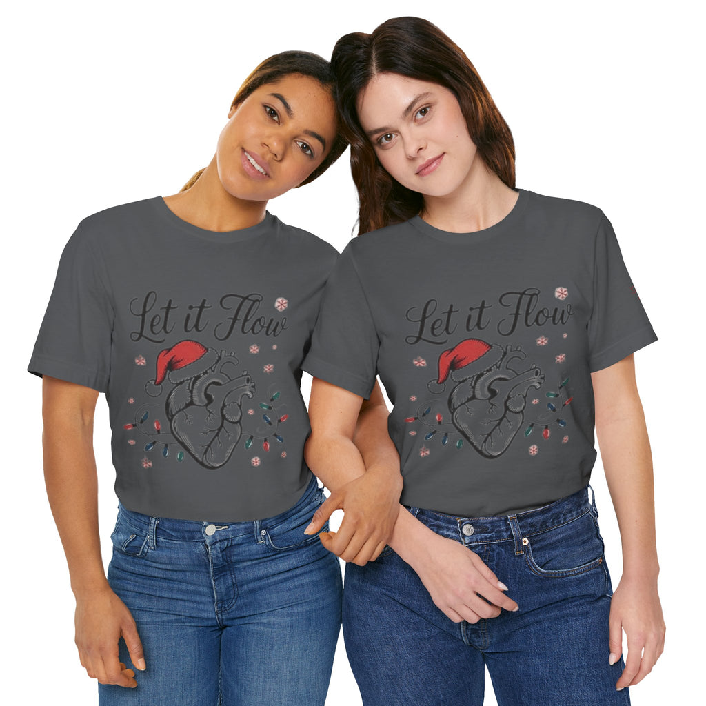 Let It Flow Heart Tee  Christmas Anatomical Heart Shirt