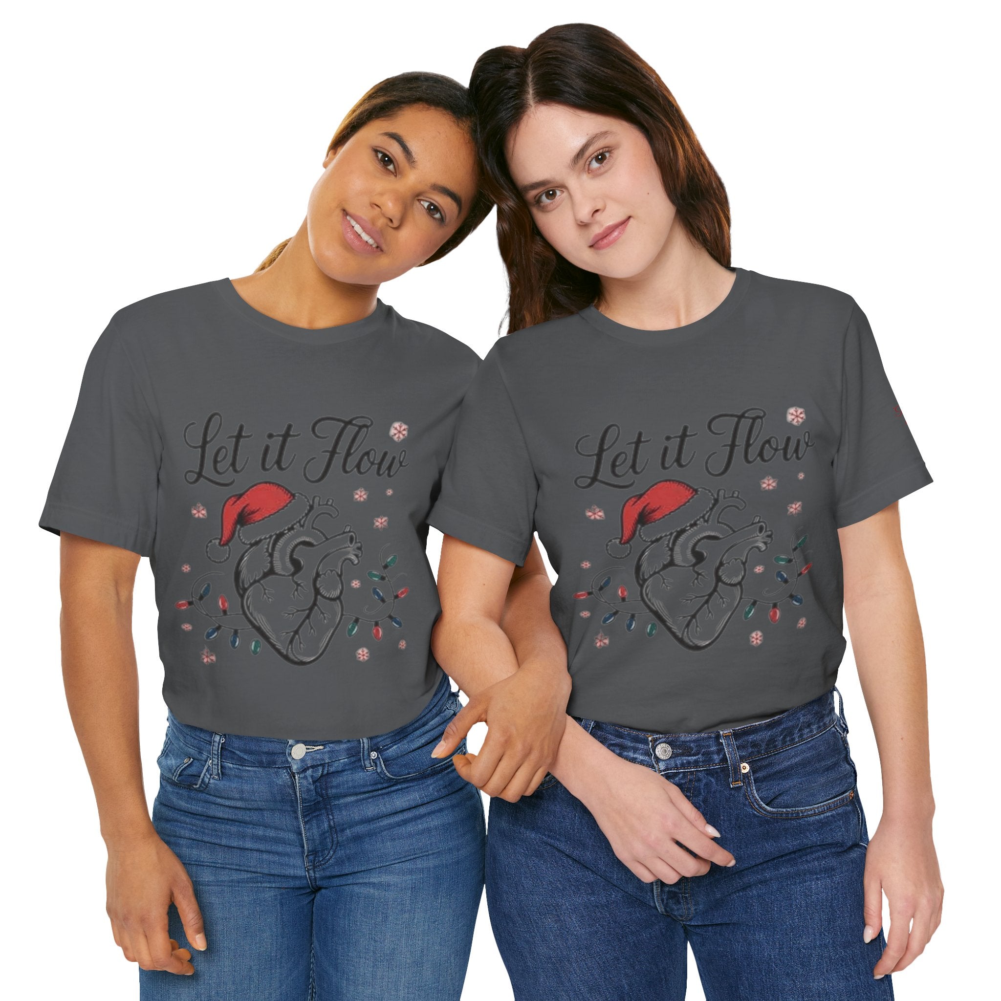 Let It Flow Heart Tee  Christmas Anatomical Heart Shirt