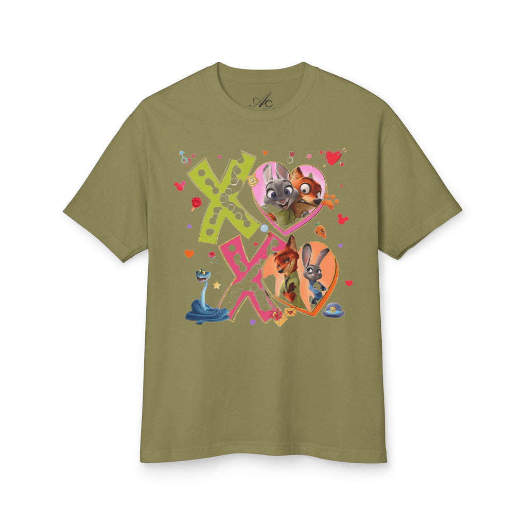 Valentine Cartoon Pets Tee  Cute Hearts & XOXO Graphic T-Shirt