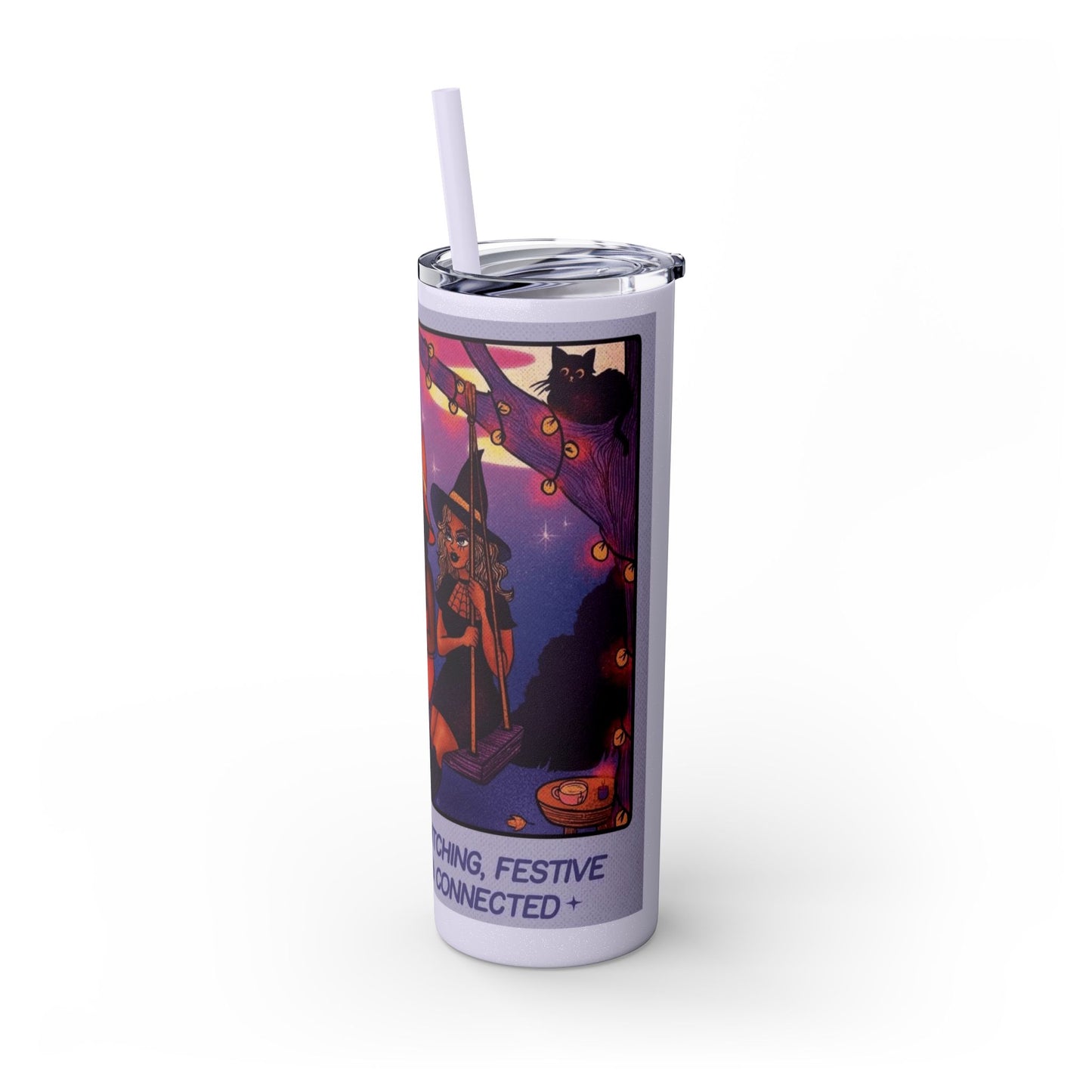 🎁 Spooky season gifts Enchanting Libra Skinny Tumbler with Straw | 20oz | Perfect for Halloween, Witchy Vibes, Astrology Lovers, Gift Idea, Custom Beverage Holder