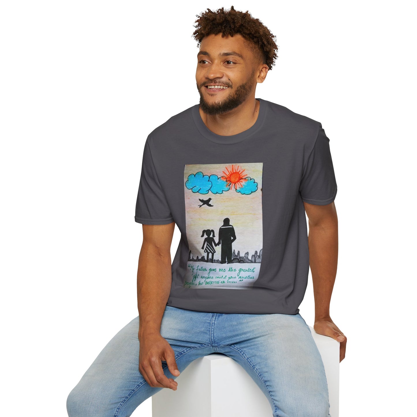 Inspirational Father-Daughter T-Shirt, Unisex Softstyle Tee for Family Bonding, Gift for Dads, Father's Day, Birthday
