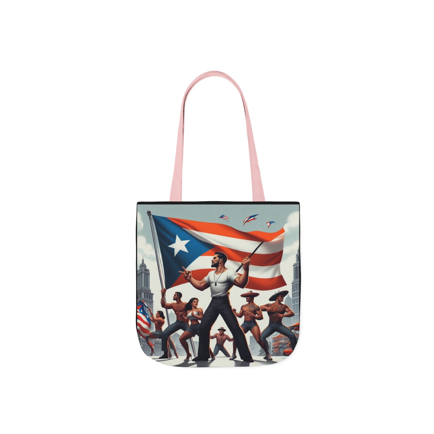 PUERTO RICO Canvas Tote Bag, 5-Color Straps