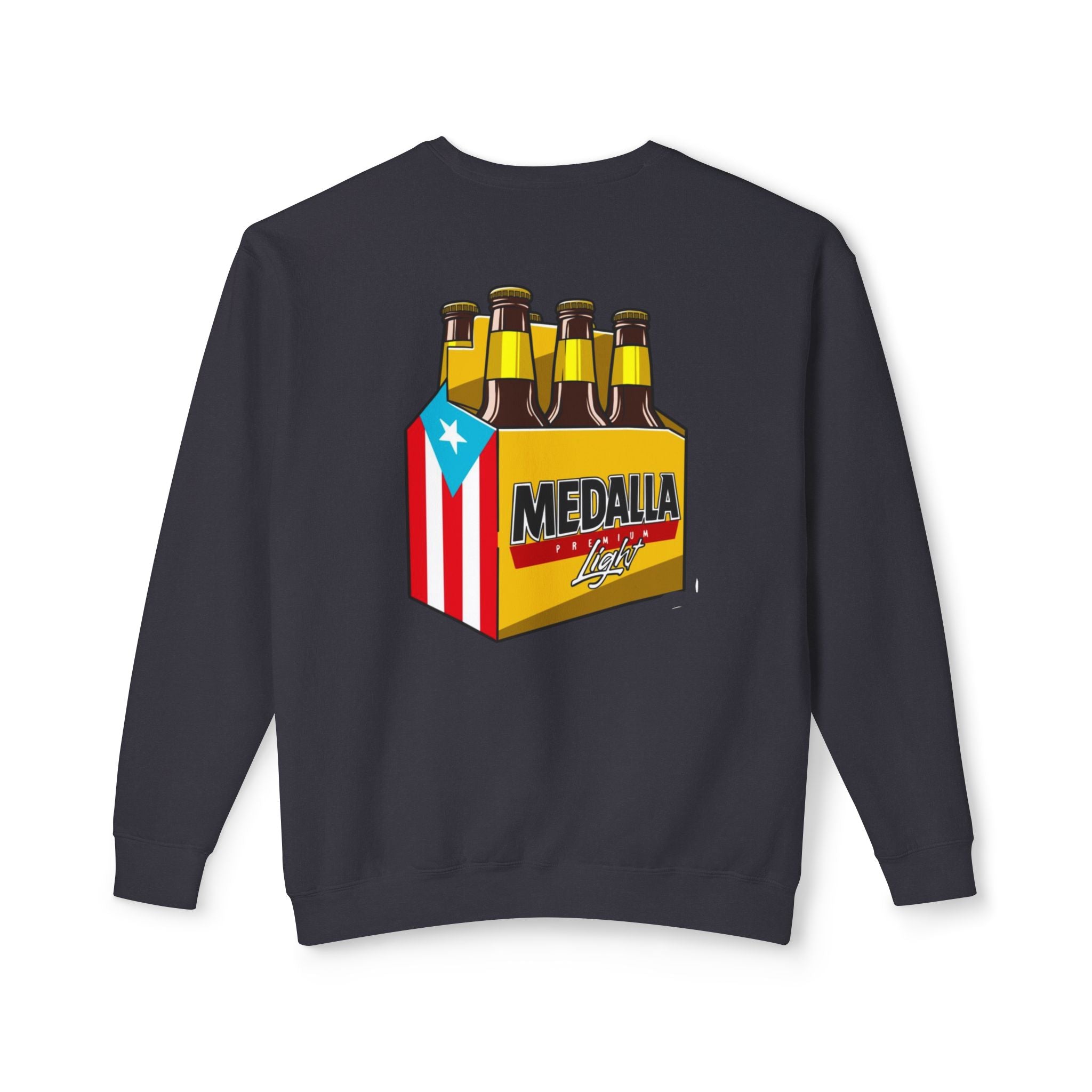 Medalla Light Puerto Rico Sweatshirt Coqui Boricua flag  Beer Pack Graphic Puerto Rico Navidades