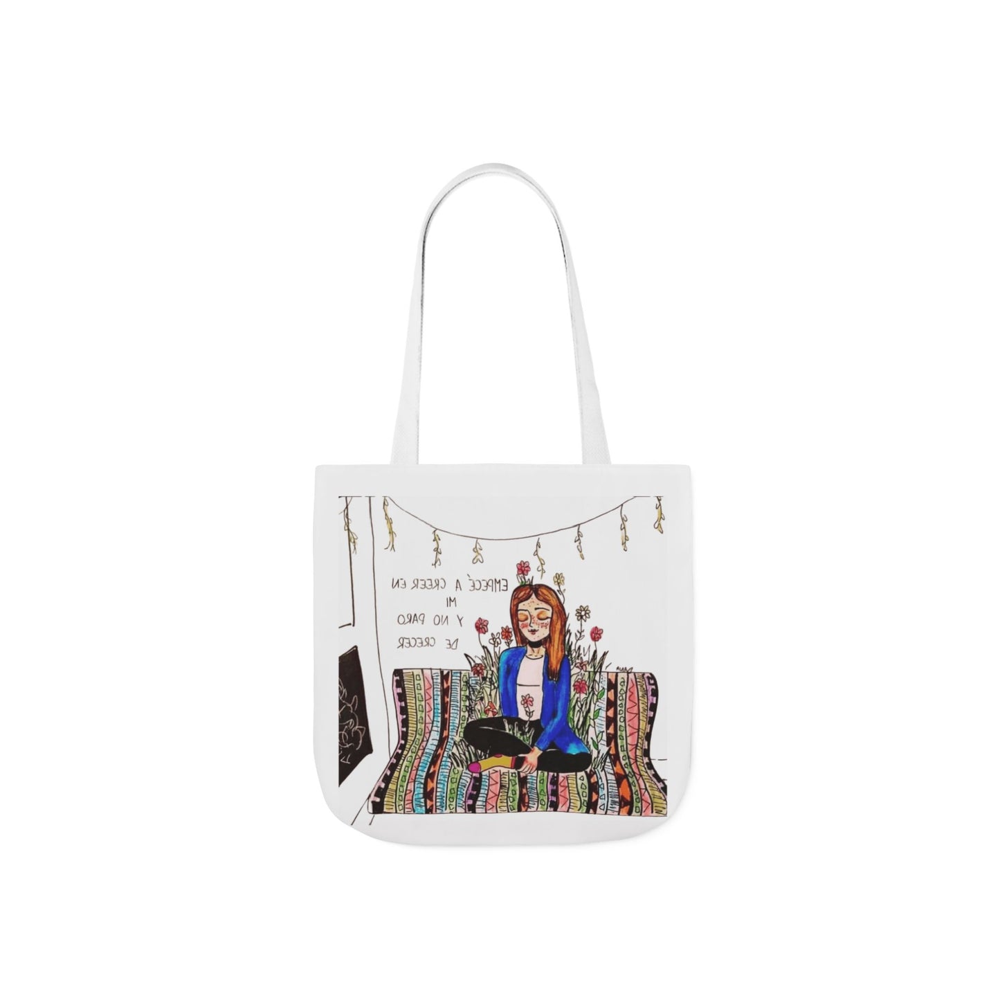 Lleva inspiración contigo a donde vayas Bohemian Style Canvas Tote Bag, Inspirational Art, Ideal for Gifts, Eco-Friendly Shopping, Beach Days, Travel Adventures