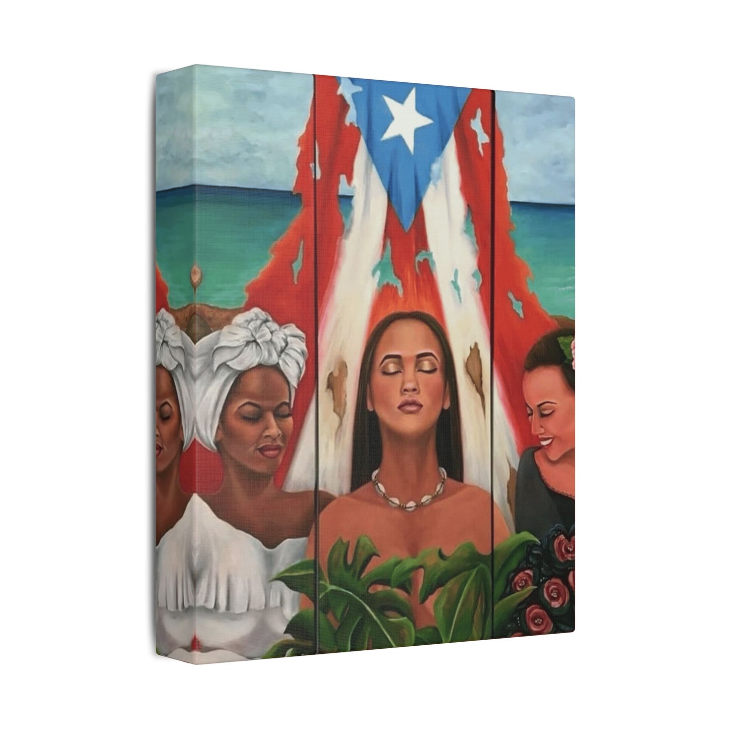 Capturing the Heart and Soul of Puerto Rican Art, Ethnic Canvas Print, Gift for Art Lovers, Beach-Themed Artwork
