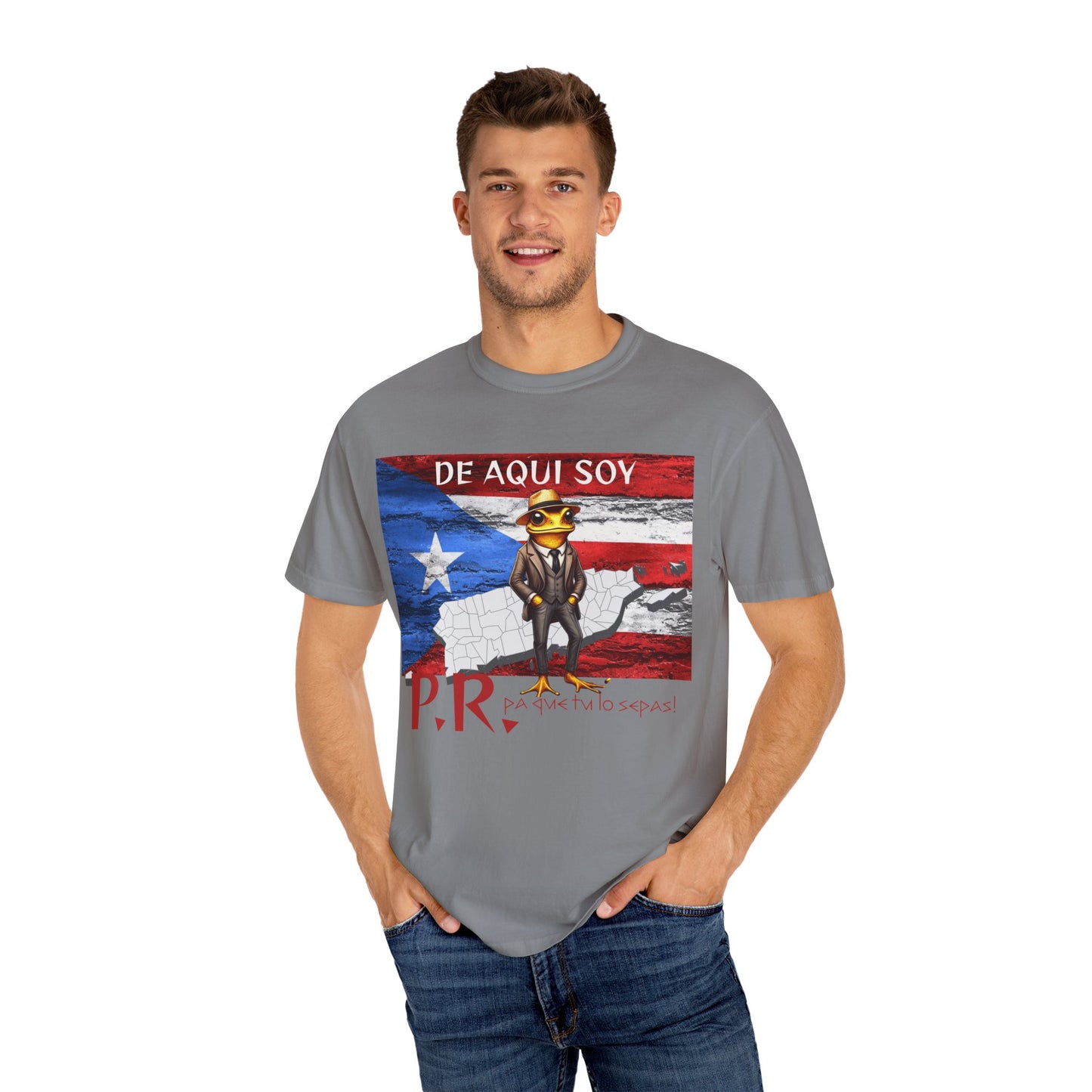 Puerto Rican Pride T-Shirt, Fun Casual Wear, Unisex Garment-Dyed Tee, Perfect for Celebrations, Cultural Identity Shirt