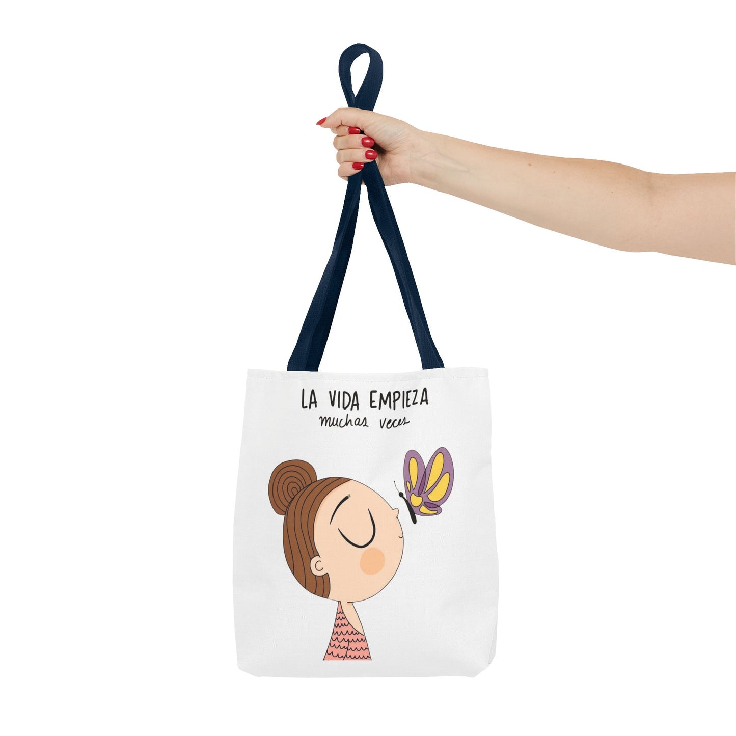 Lleva inspiración contigo a donde vayas, Eco-Friendly Carryall, Motivational Gift, Cute Reusable Shopper, Butterfly Design, Brighten Your Day